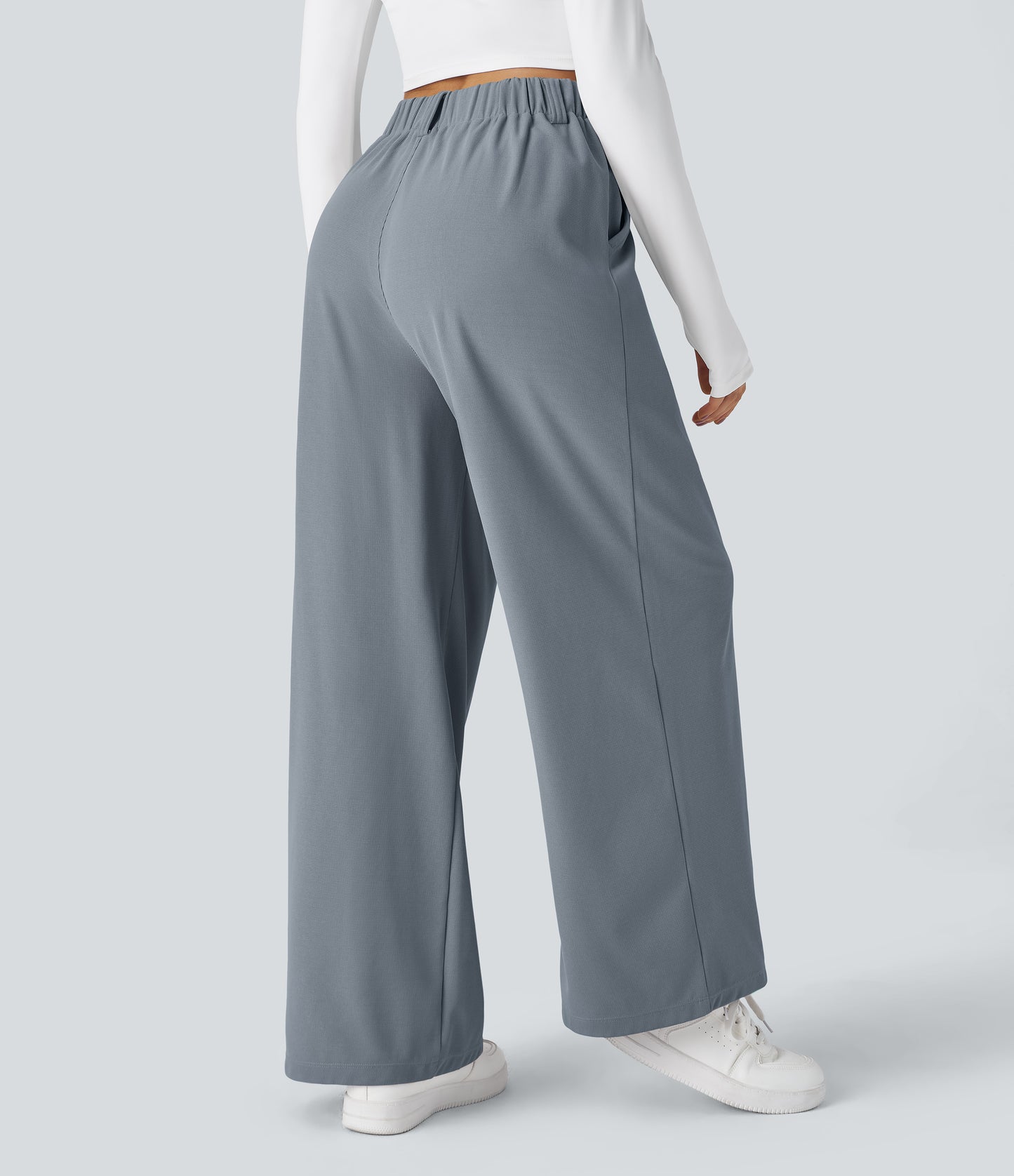 FYsuper-Women’s High Waist Wide Leg Waffle Pants — Comfort Meets Effortless Style