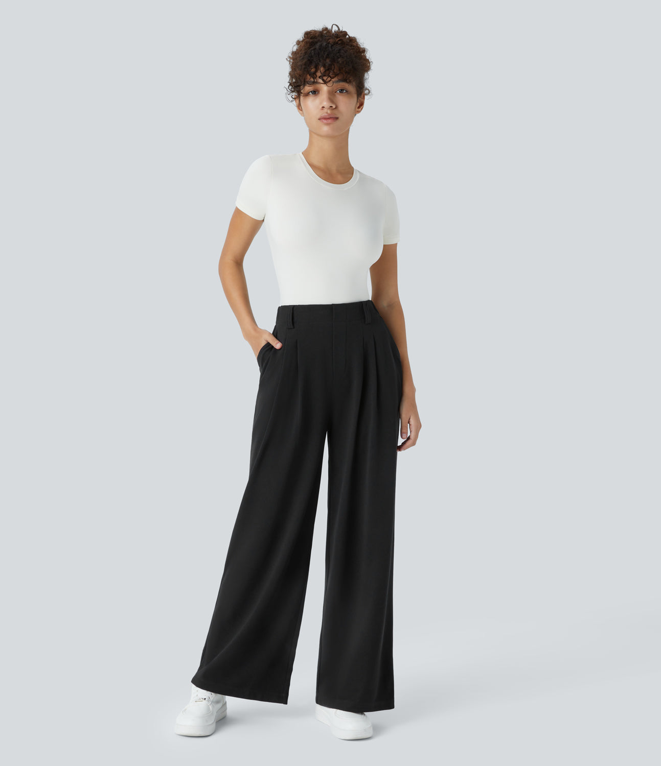 FYsuper-Women’s High Waist Wide Leg Waffle Pants — Comfort Meets Effortless Style