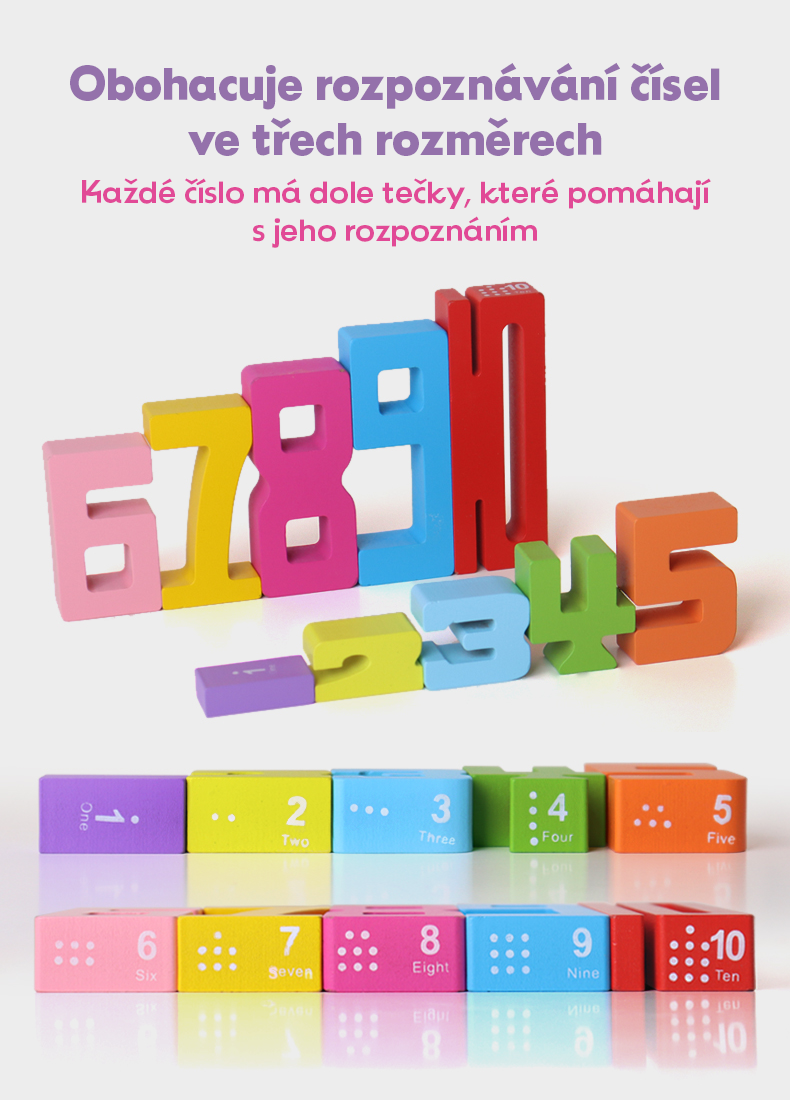 Wooden Educational Number Blocks
