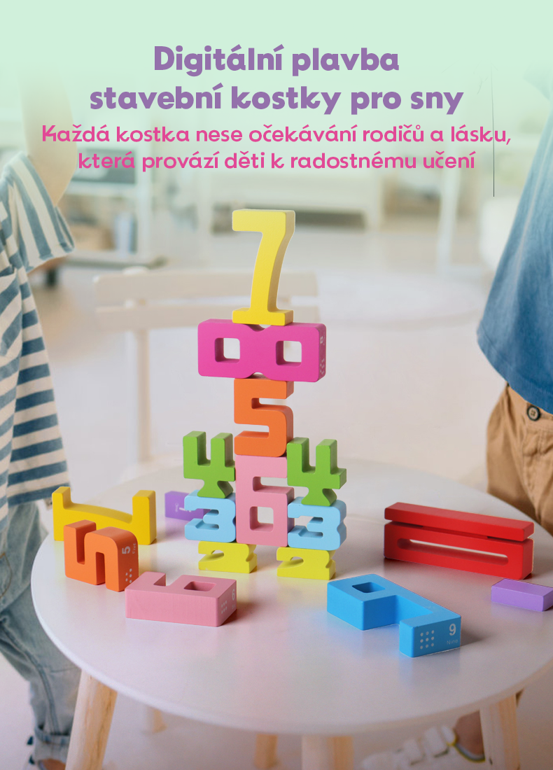 Wooden Educational Number Blocks