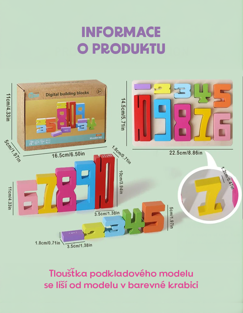 Wooden Educational Number Blocks