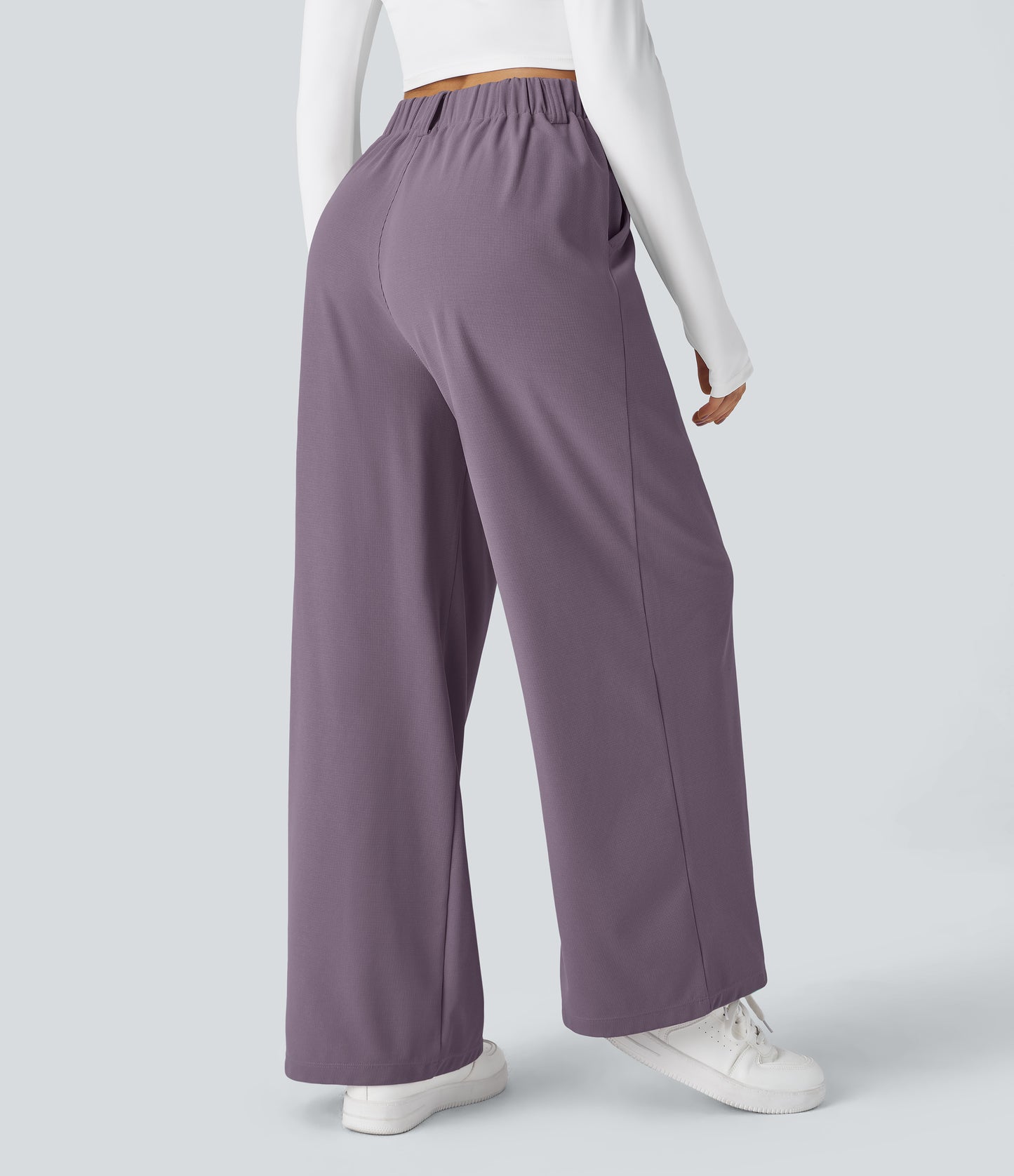 FYsuper-Women’s High Waist Wide Leg Waffle Pants — Comfort Meets Effortless Style