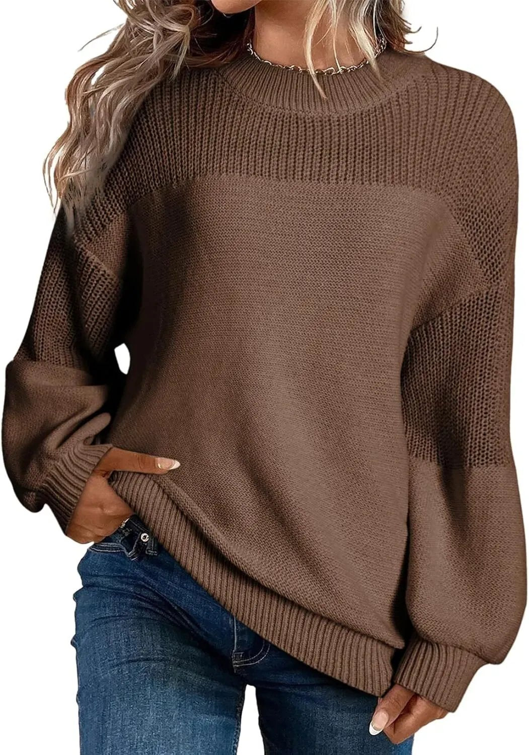 💥 BUY 2 & FREE SHIPPING!Women's Casual Long Sleeve Loose Crewneck Knit Solid Sweaters