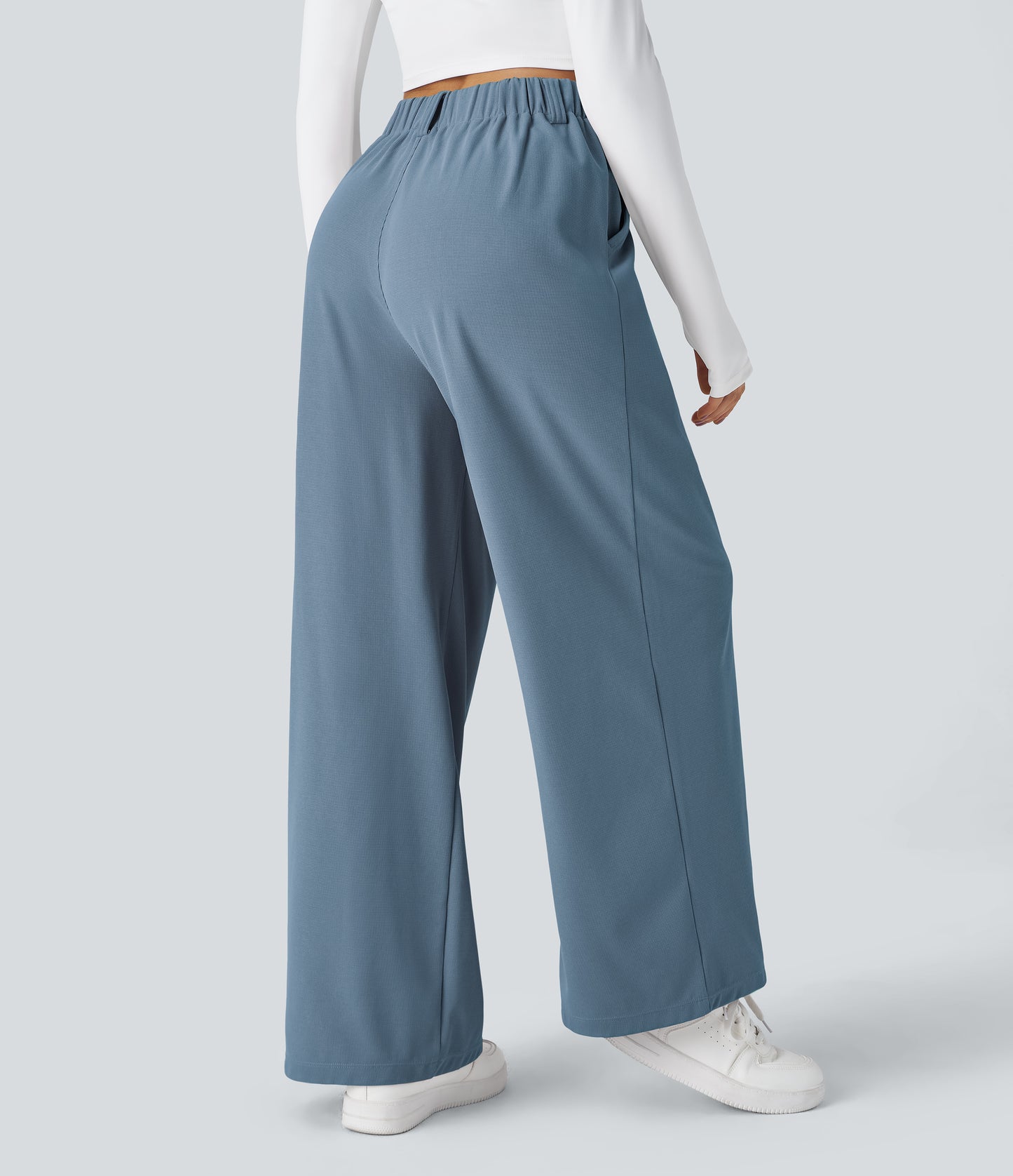 FYsuper-Women’s High Waist Wide Leg Waffle Pants — Comfort Meets Effortless Style
