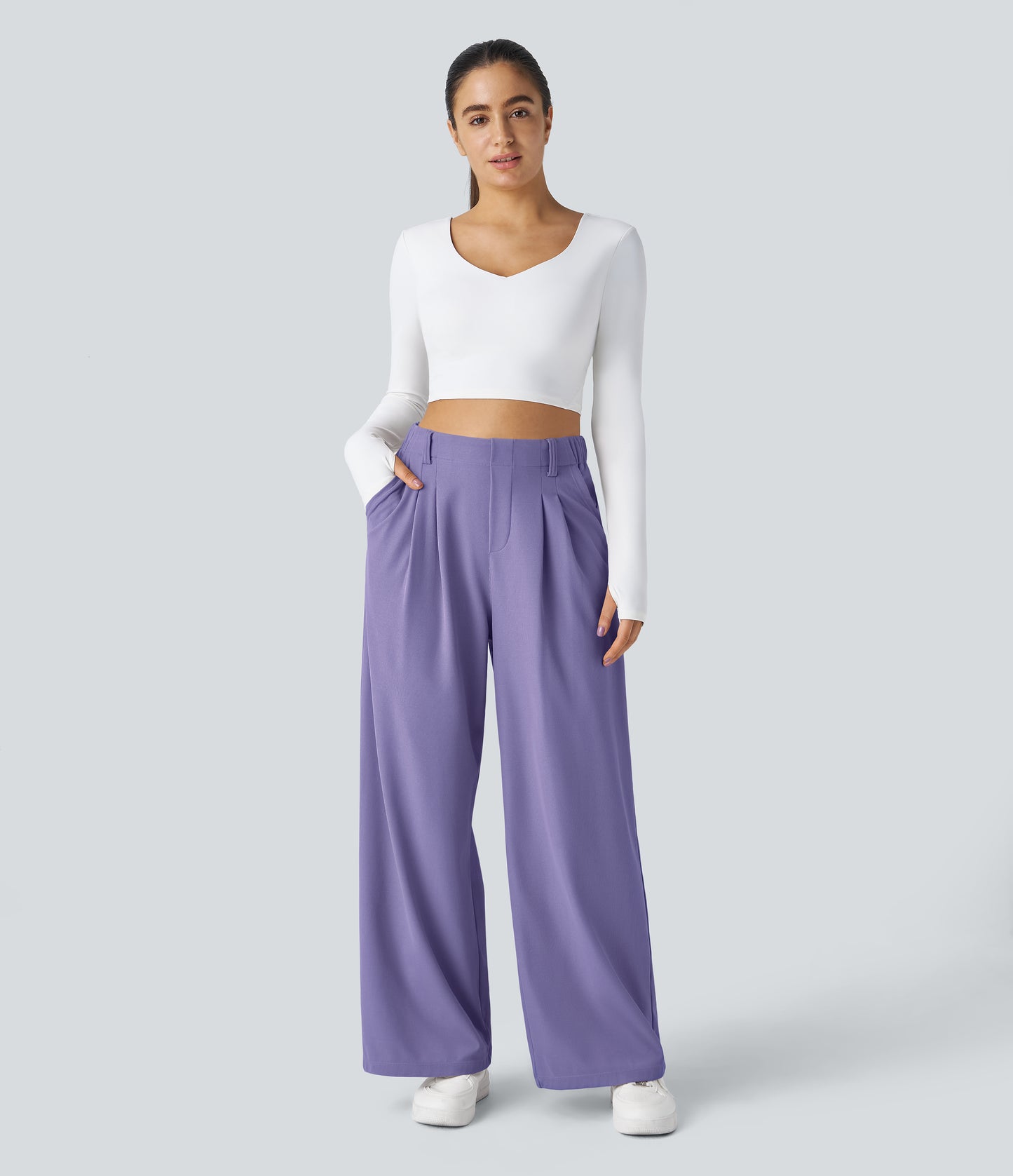 FYsuper-Women’s High Waist Wide Leg Waffle Pants — Comfort Meets Effortless Style
