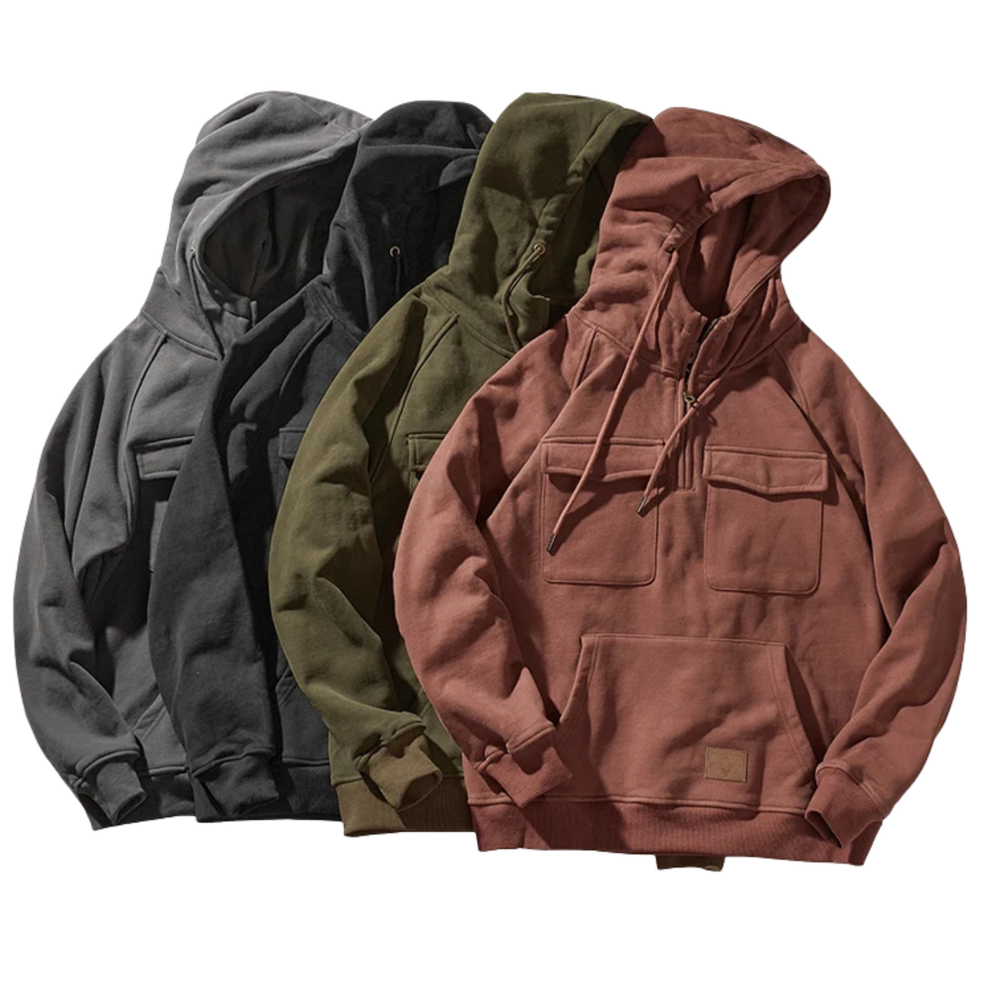 FYsuper Men’s Half Zip Sweatshirt – Hoodie  Heavyweight Fleece with Utility Pockets