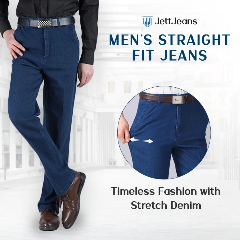 FYsuper - Men's Classic Straight Fit Stretch Jeans