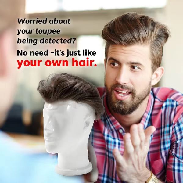 【Get Your Confidence Back】| The Most Natural Looking Toupee for Men | Free Shipping