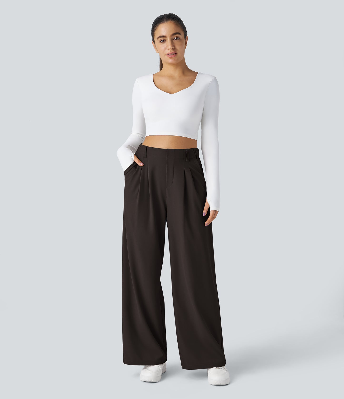 FYsuper-Women’s High Waist Wide Leg Waffle Pants — Comfort Meets Effortless Style