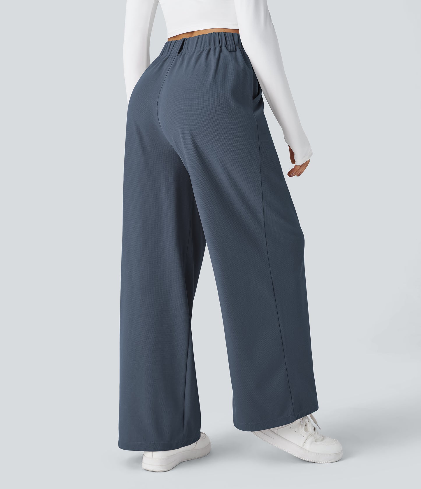 FYsuper-Women’s High Waist Wide Leg Waffle Pants — Comfort Meets Effortless Style