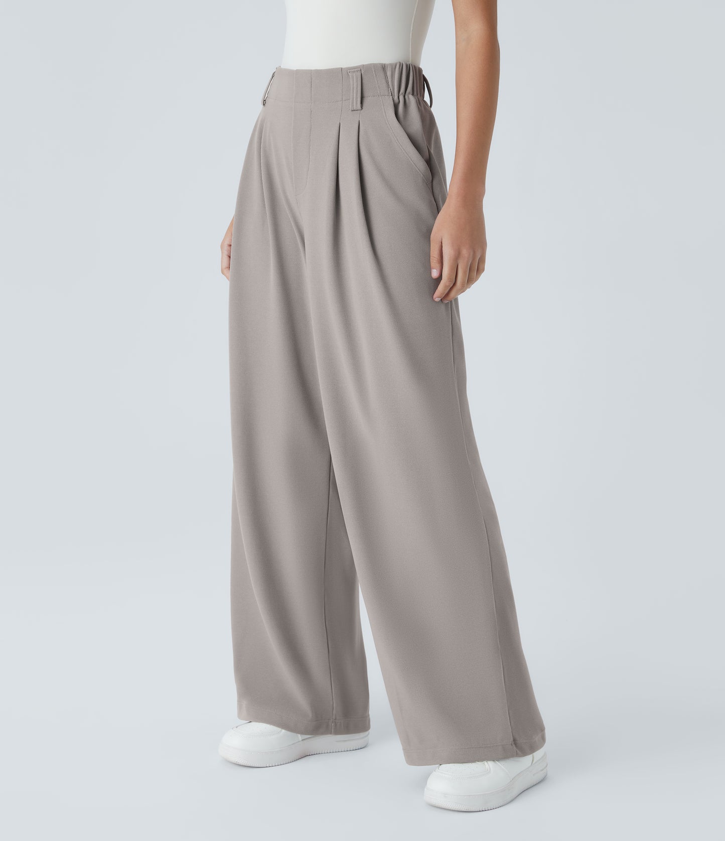 FYsuper-Women’s High Waist Wide Leg Waffle Pants — Comfort Meets Effortless Style