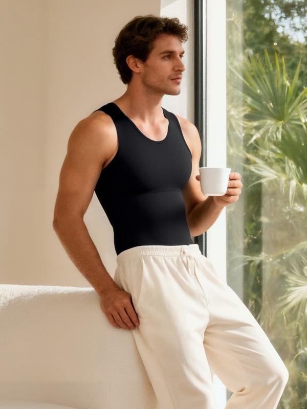 Men's Tummy Control Shapewear Tanktop - Sleeveless High Elasticity Breathable