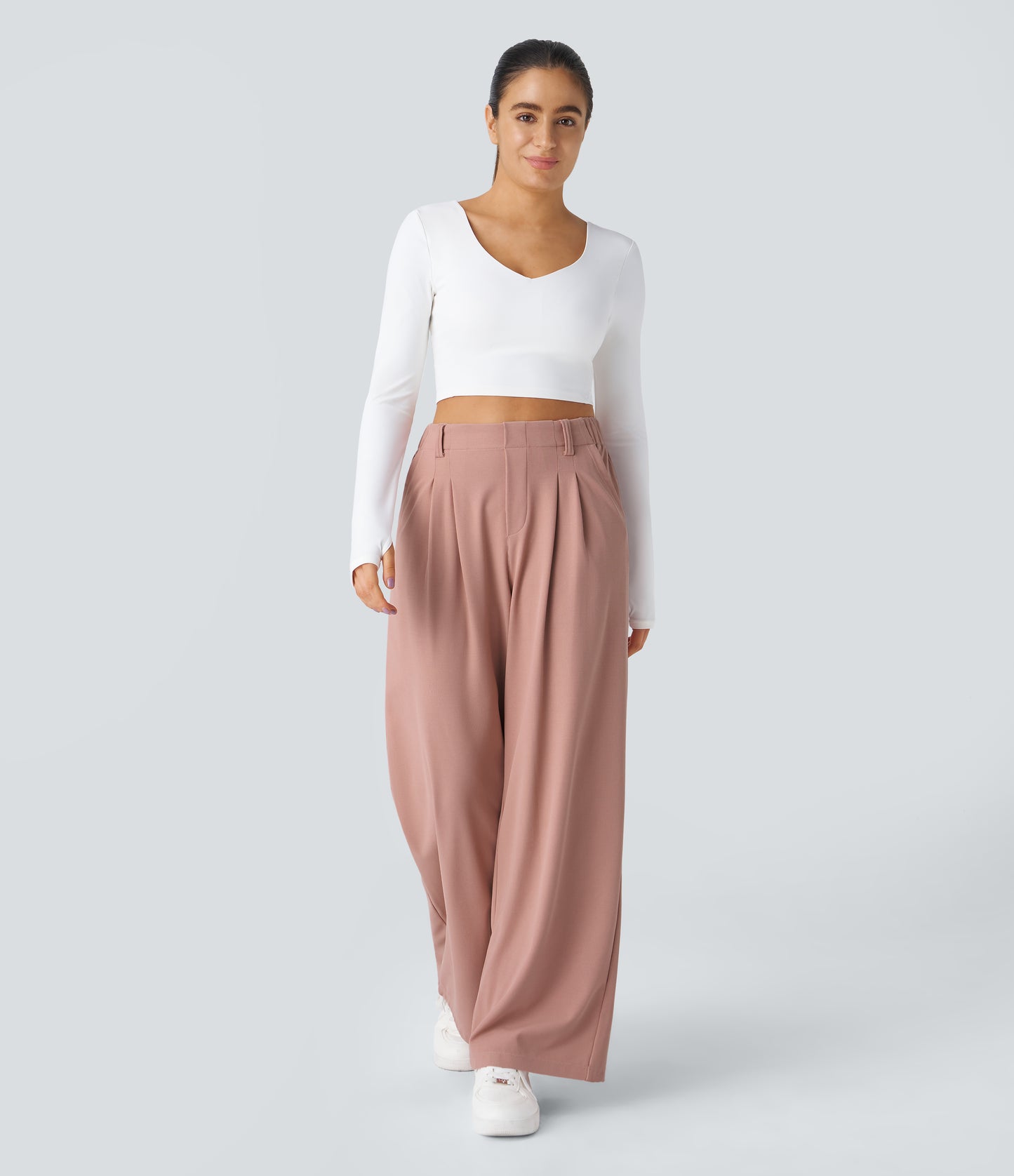 FYsuper-Women’s High Waist Wide Leg Waffle Pants — Comfort Meets Effortless Style
