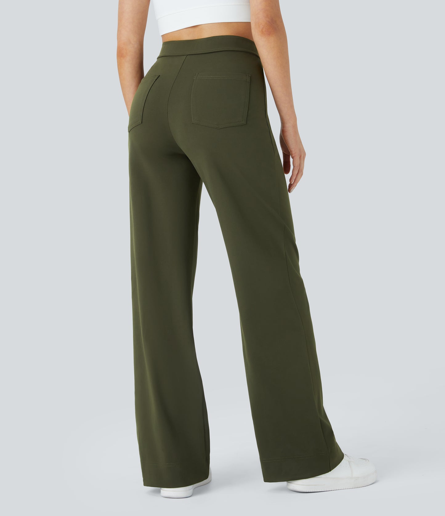 FYsuper-High Waisted Pockets Straight Leg Casual Pants