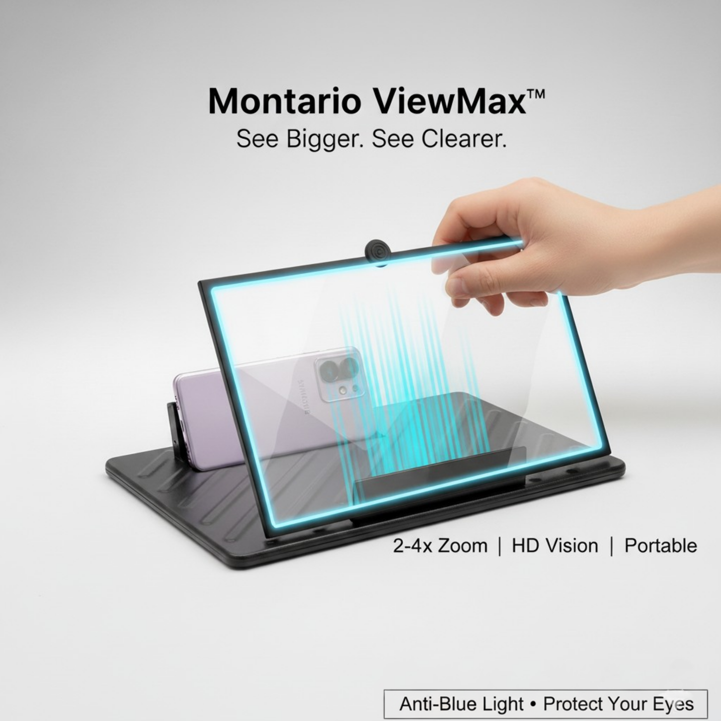 Mobile Phone Magnifier - Ultra-HD Screen Magnifier for Easy TV Viewing Dual Orientation for Landscapes and Portrait Use Eye Protection Full-Screen Mobile Phone Magnification
