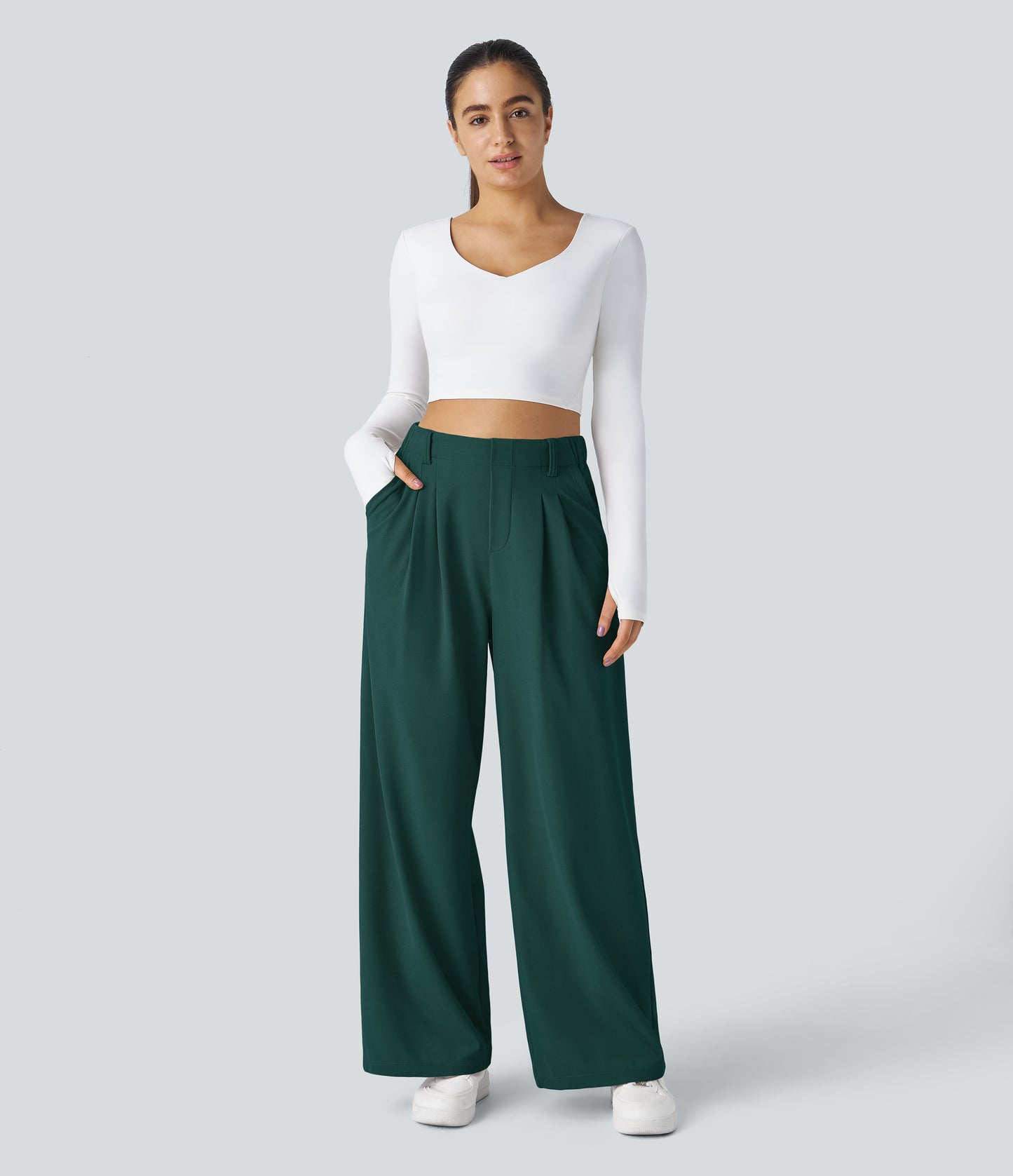 FYsuper-Women’s High Waist Wide Leg Waffle Pants — Comfort Meets Effortless Style