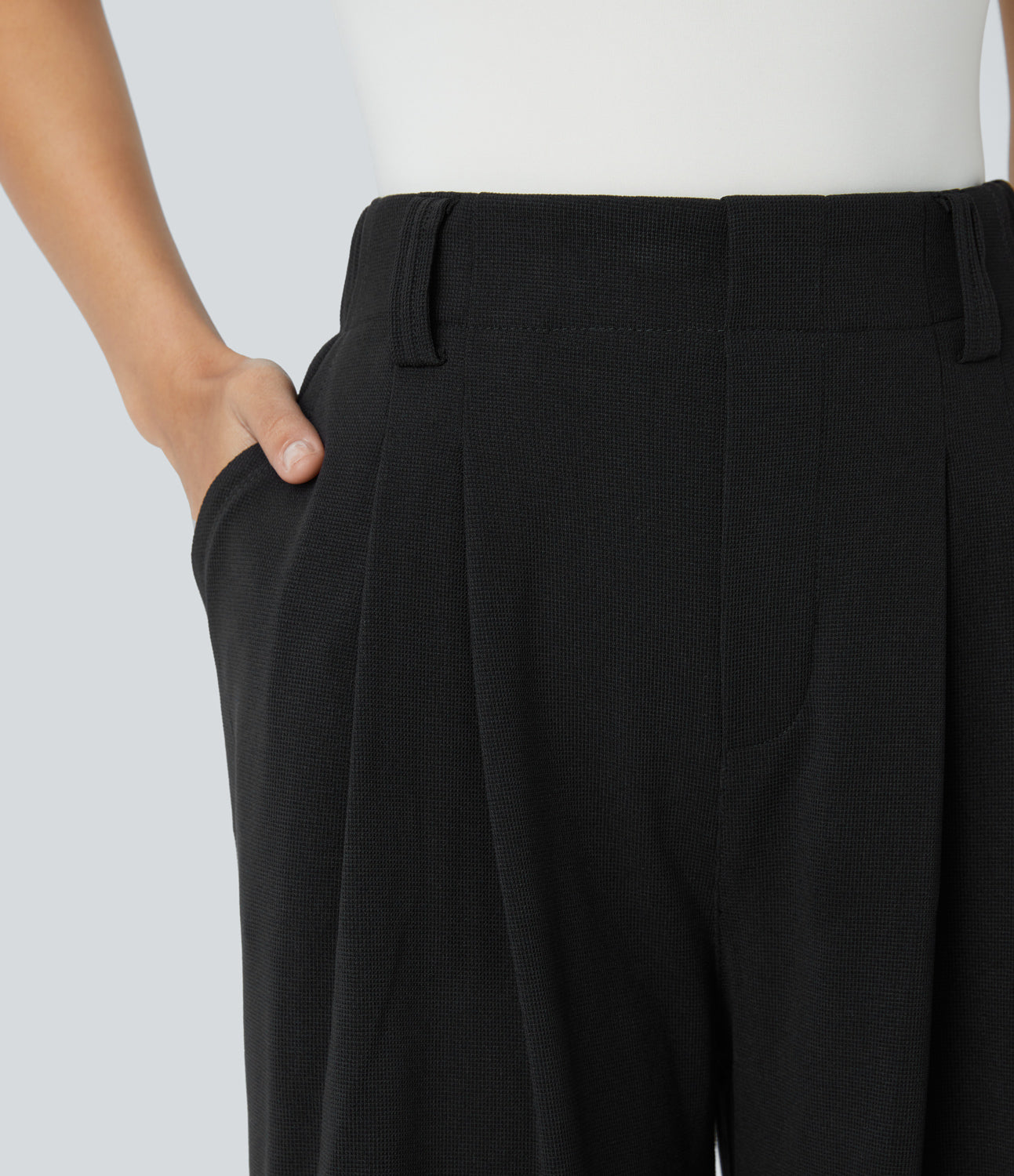 FYsuper-Women’s High Waist Wide Leg Waffle Pants — Comfort Meets Effortless Style