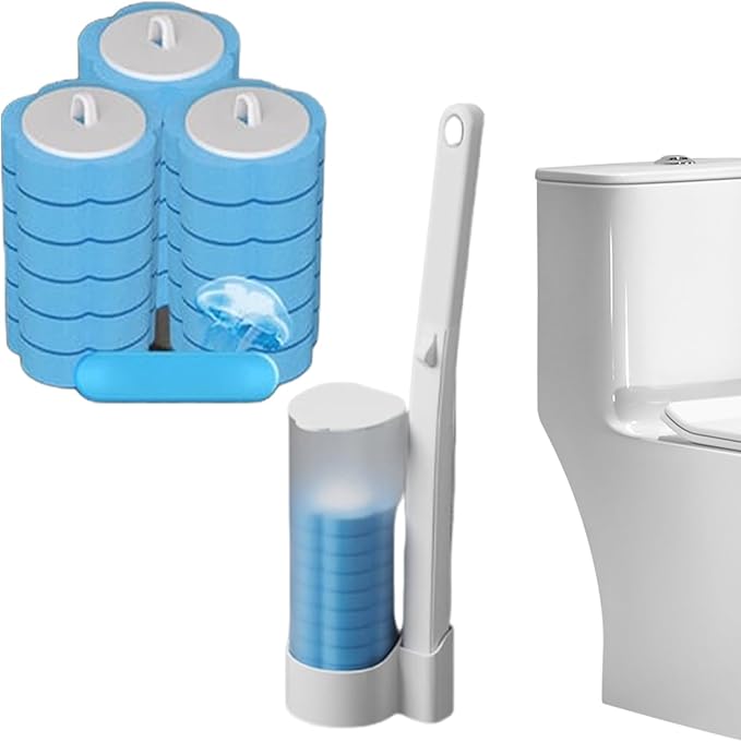 Disposable Toilet Cleaning System: Toilet Brush & Holder Kit with 18PCS Pre-Soaked Cleaner