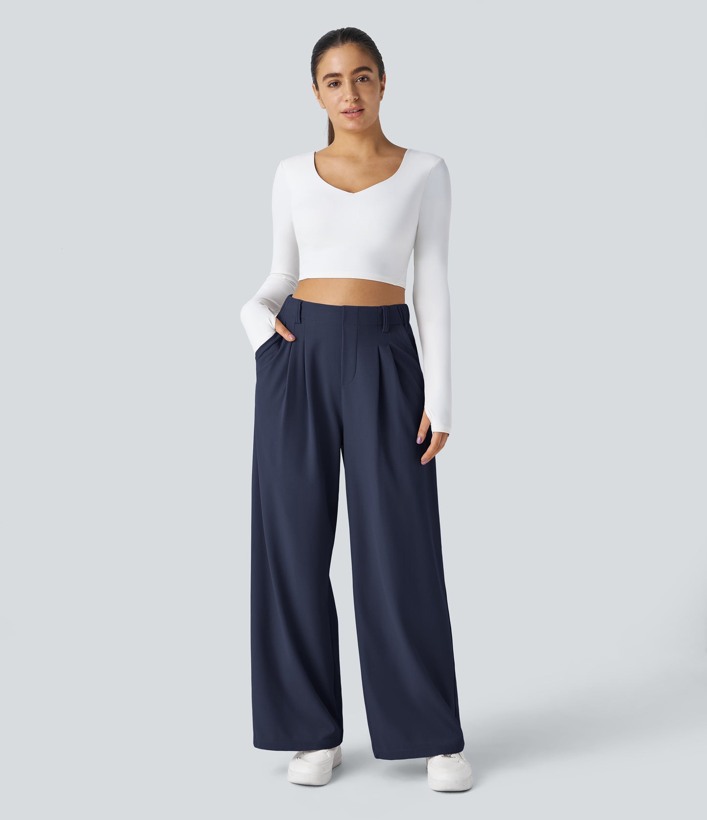 FYsuper-Women’s High Waist Wide Leg Waffle Pants — Comfort Meets Effortless Style