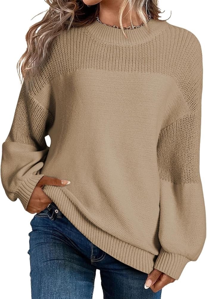 💥 BUY 2 & FREE SHIPPING!Women's Casual Long Sleeve Loose Crewneck Knit Solid Sweaters