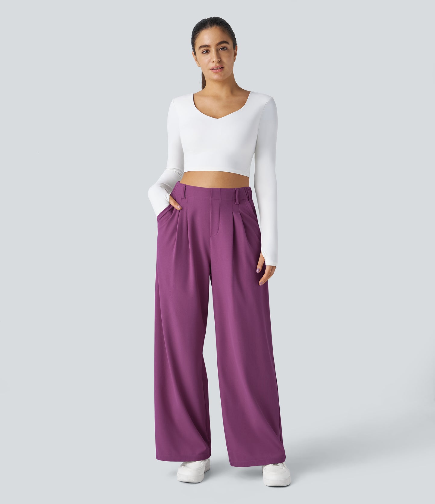 FYsuper-Women’s High Waist Wide Leg Waffle Pants — Comfort Meets Effortless Style