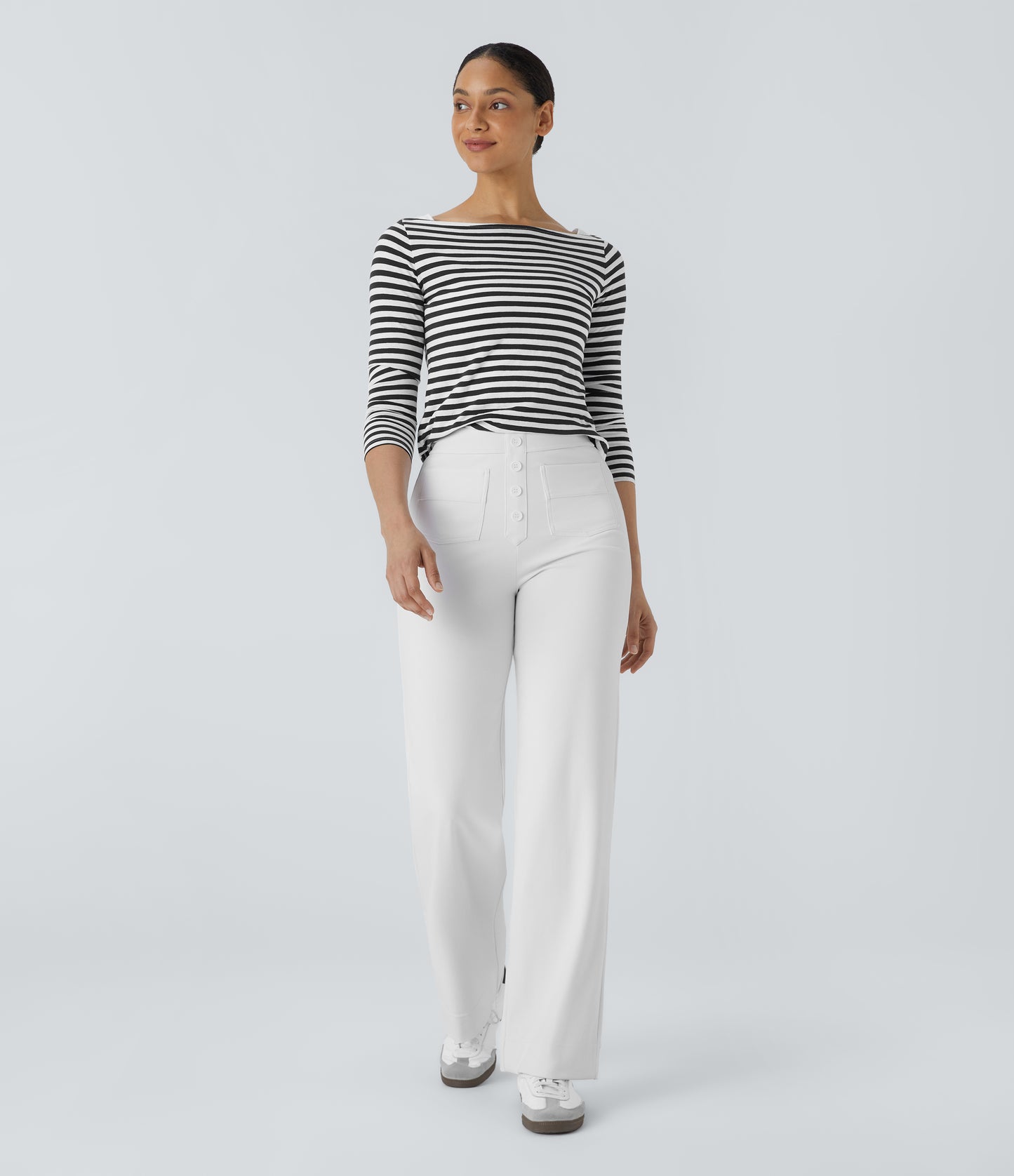 FYsuper-High Waisted Pockets Straight Leg Casual Pants