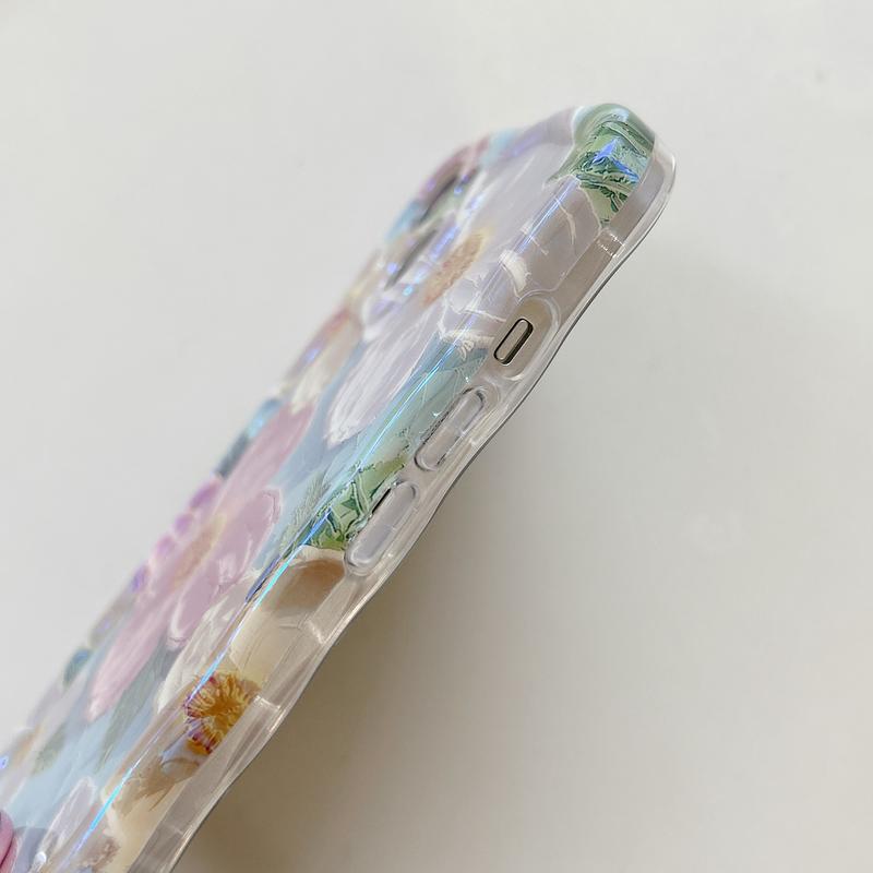 Case for iPhone 15 14 13 12 11 Pro Max Plus Women CausalFashion Phone Case Flower Design Oil Painting TPUProtective Case for Gilrs Gift for Women Not 3D