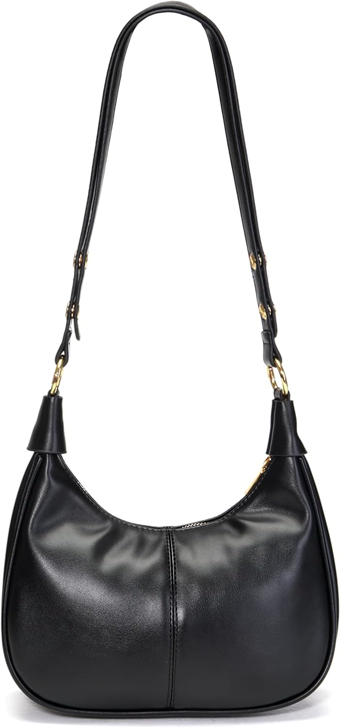 Shoulder Bags for Women Small Hobo Bags Crescent Shaped Cute Retro Tote Handbag Mini Clutch Purse with Zipper Closure