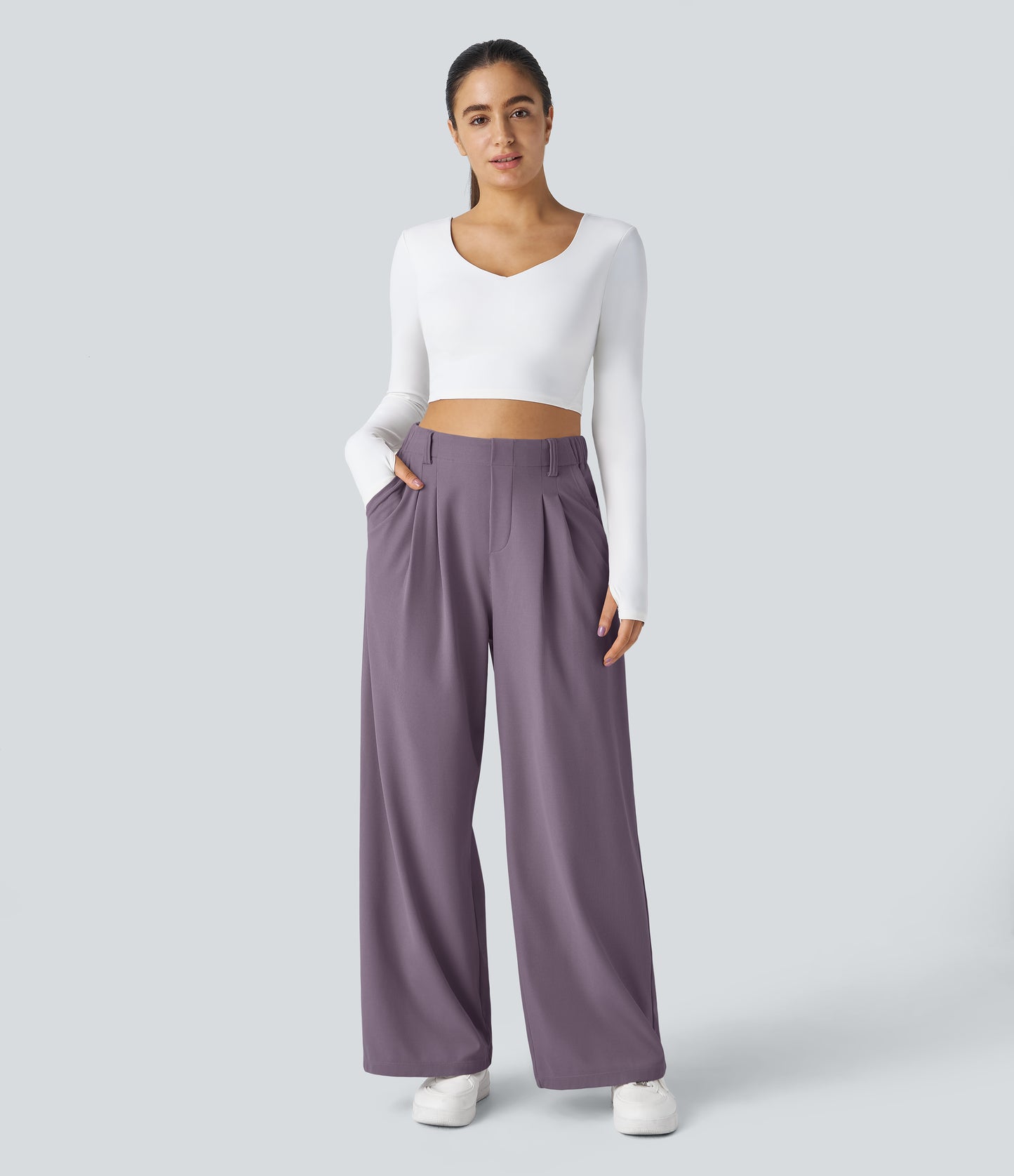 FYsuper-Women’s High Waist Wide Leg Waffle Pants — Comfort Meets Effortless Style