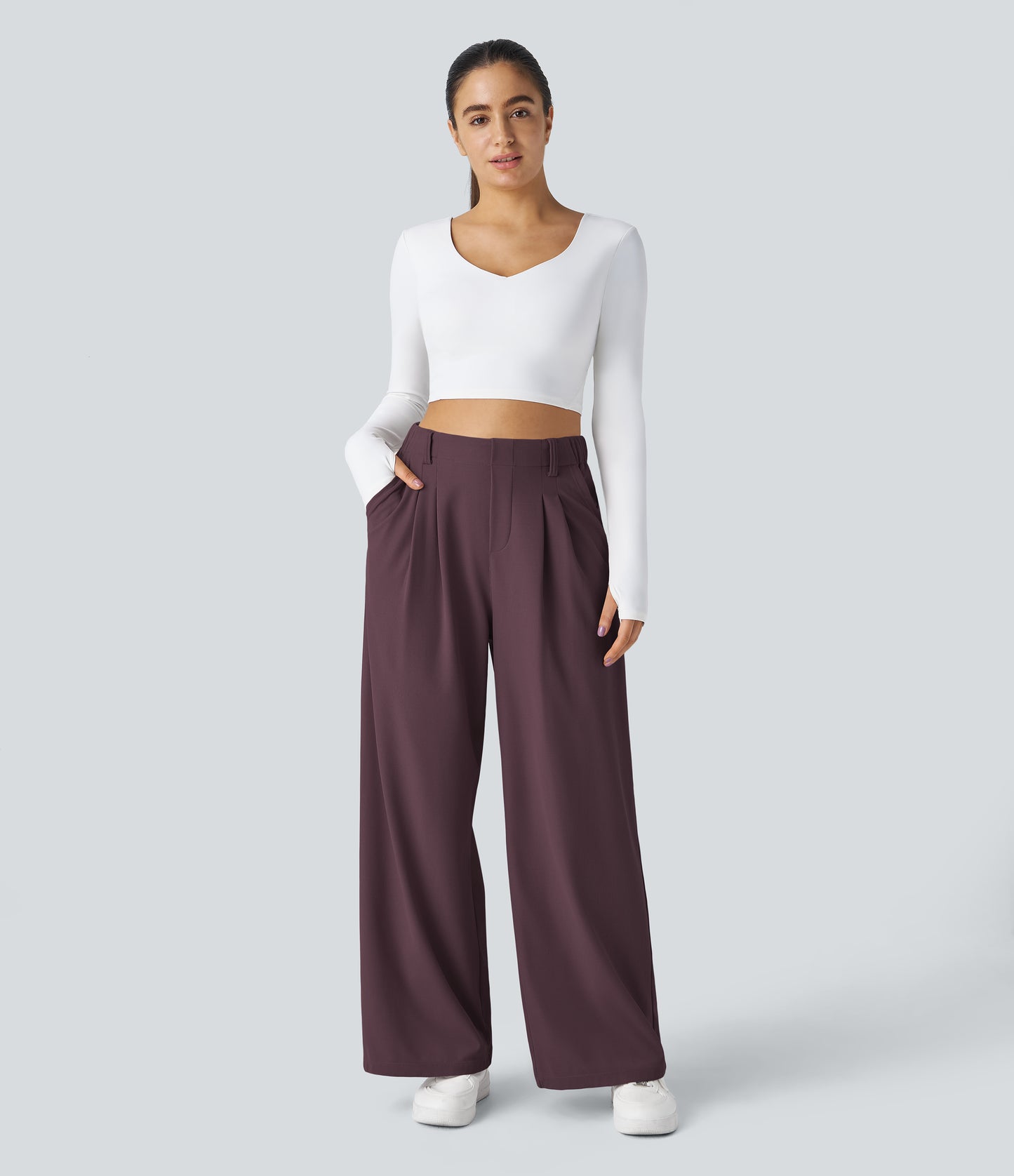 FYsuper-Women’s High Waist Wide Leg Waffle Pants — Comfort Meets Effortless Style
