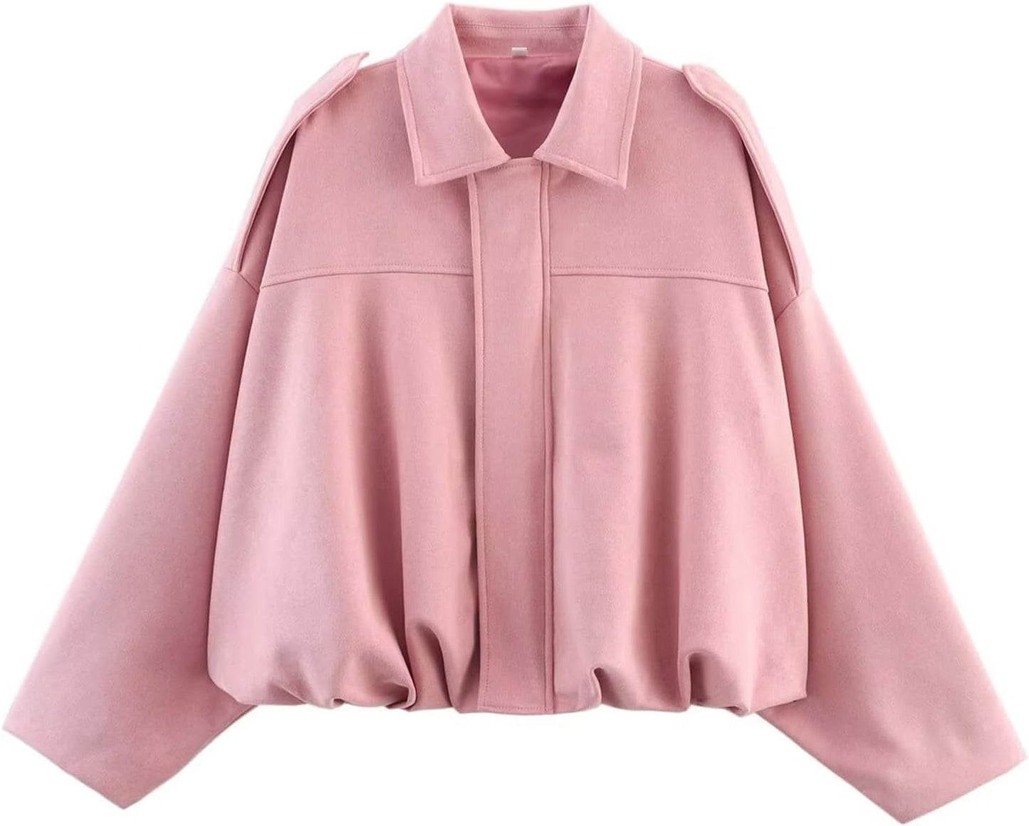 Womens Faux Suede Bomber Jacket Casual Lapel Pilot Cropped Coat Oversized Motorcycle Jackets 2025 Outerwear