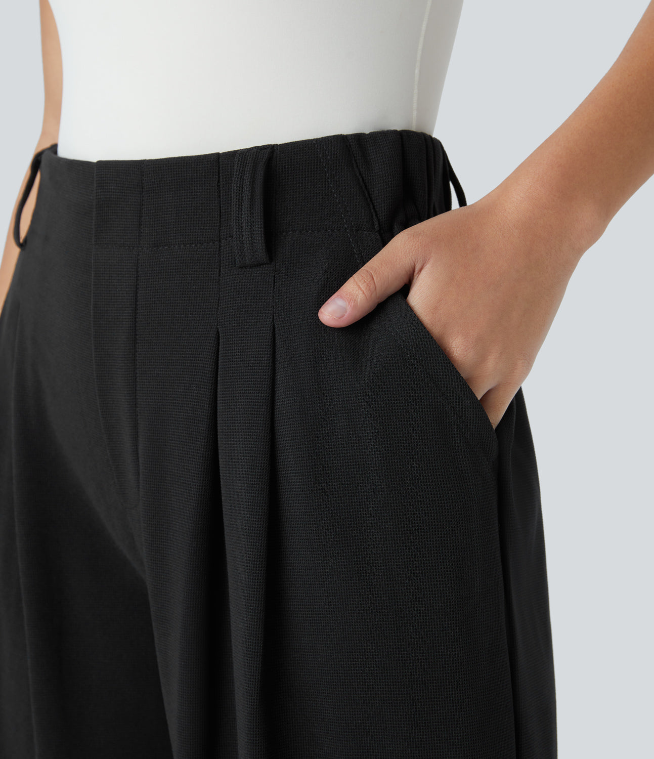 FYsuper-Women’s High Waist Wide Leg Waffle Pants — Comfort Meets Effortless Style