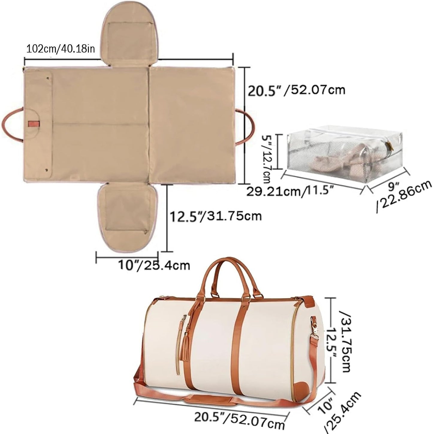 š§³ Ultimate Leather Travel Bag āFolding Suit Storage Bag Capacity Luggage Handbag Travel Sport Outdoor Multi Function Organizer