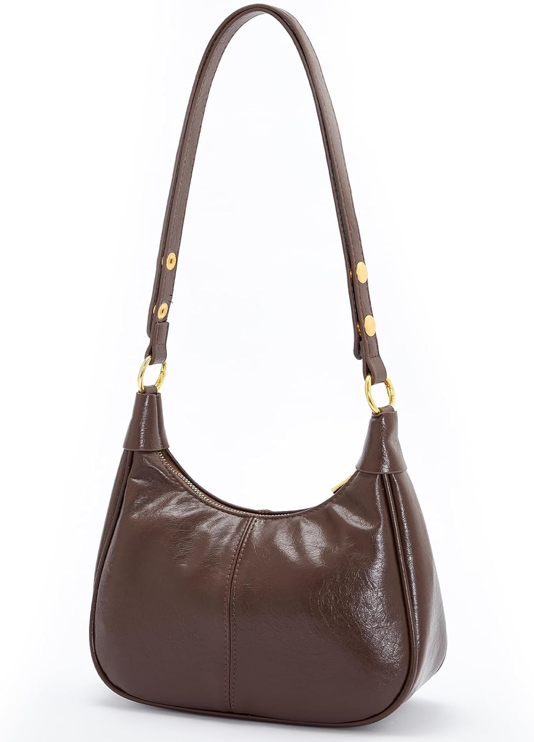 Shoulder Bags for Women Small Hobo Bags Crescent Shaped Cute Retro Tote Handbag Mini Clutch Purse with Zipper Closure