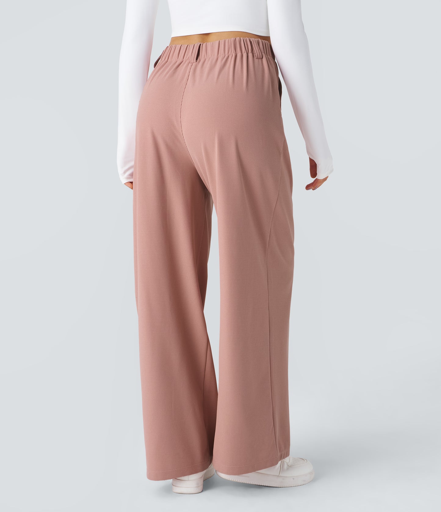FYsuper-Women’s High Waist Wide Leg Waffle Pants — Comfort Meets Effortless Style