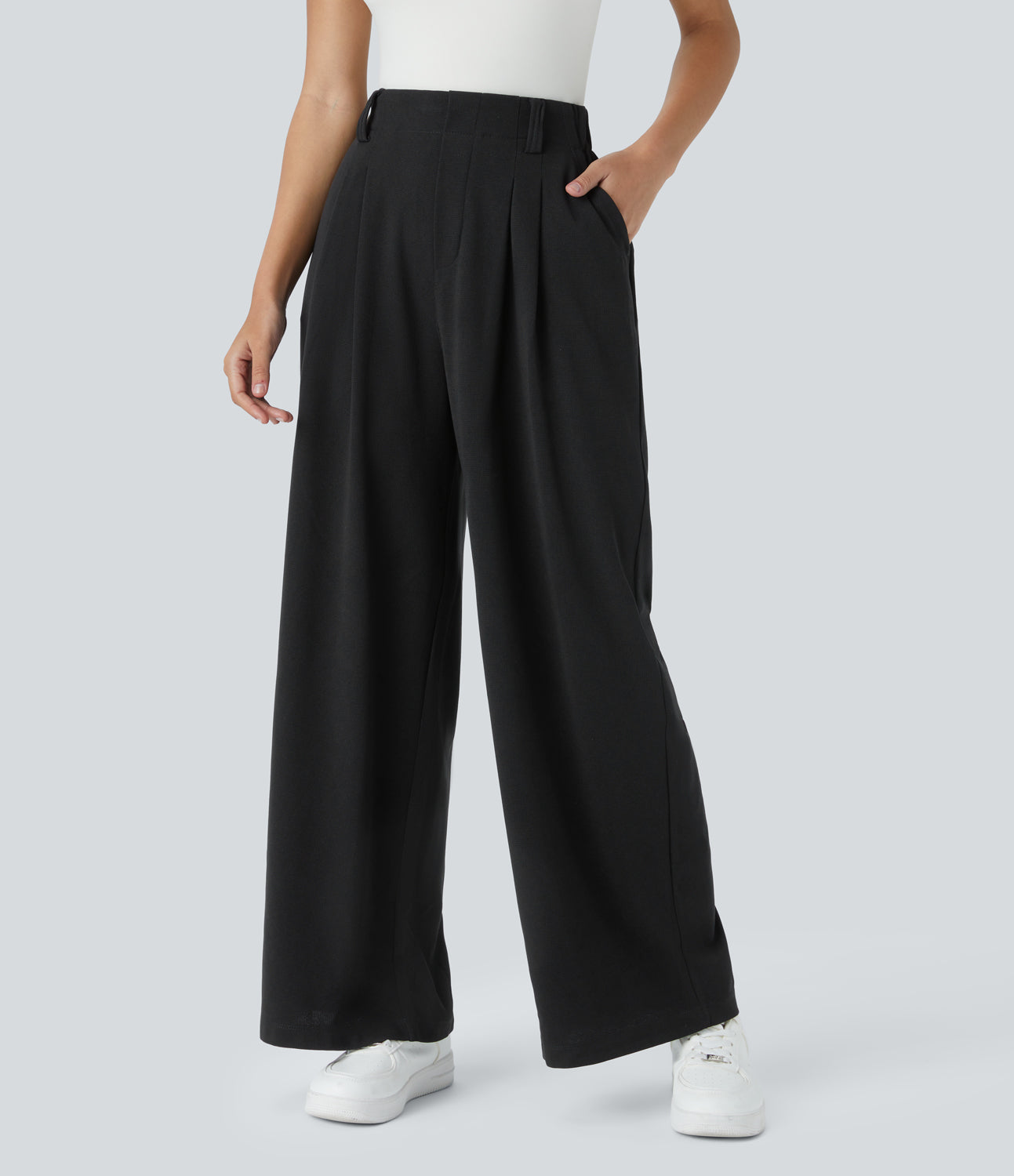 FYsuper-Women’s High Waist Wide Leg Waffle Pants — Comfort Meets Effortless Style