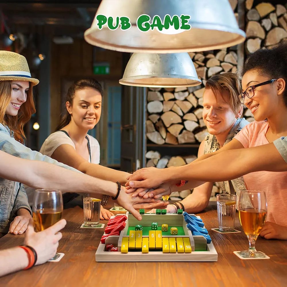 SHUT THE BOX-WOODEN DICE BOARD GAME