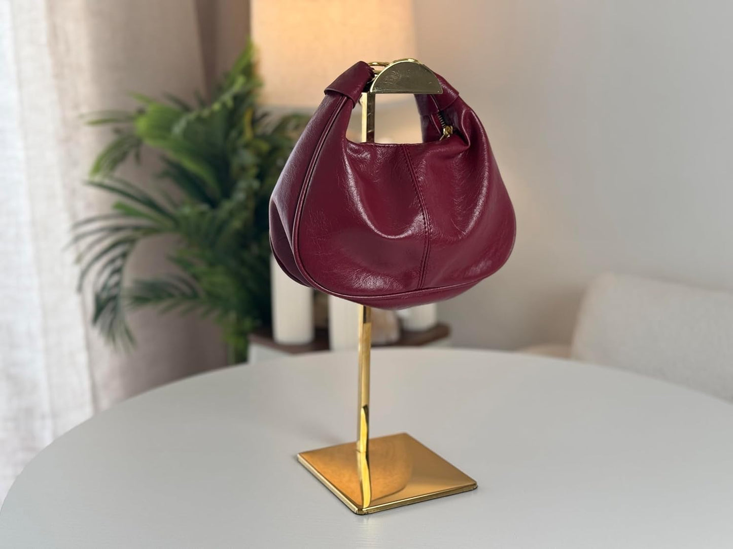 Shoulder Bags for Women Small Hobo Bags Crescent Shaped Cute Retro Tote Handbag Mini Clutch Purse with Zipper Closure