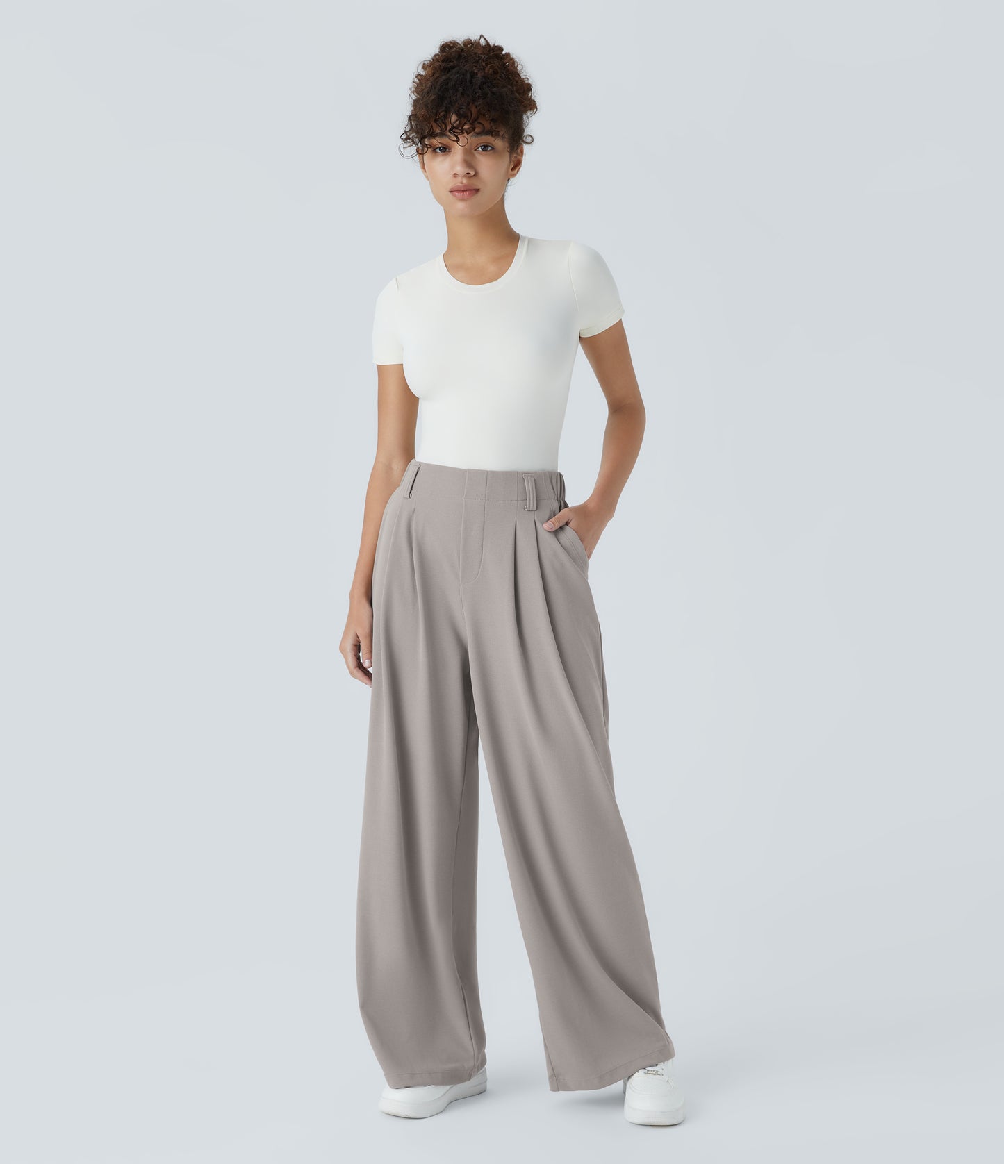 FYsuper-Women’s High Waist Wide Leg Waffle Pants — Comfort Meets Effortless Style