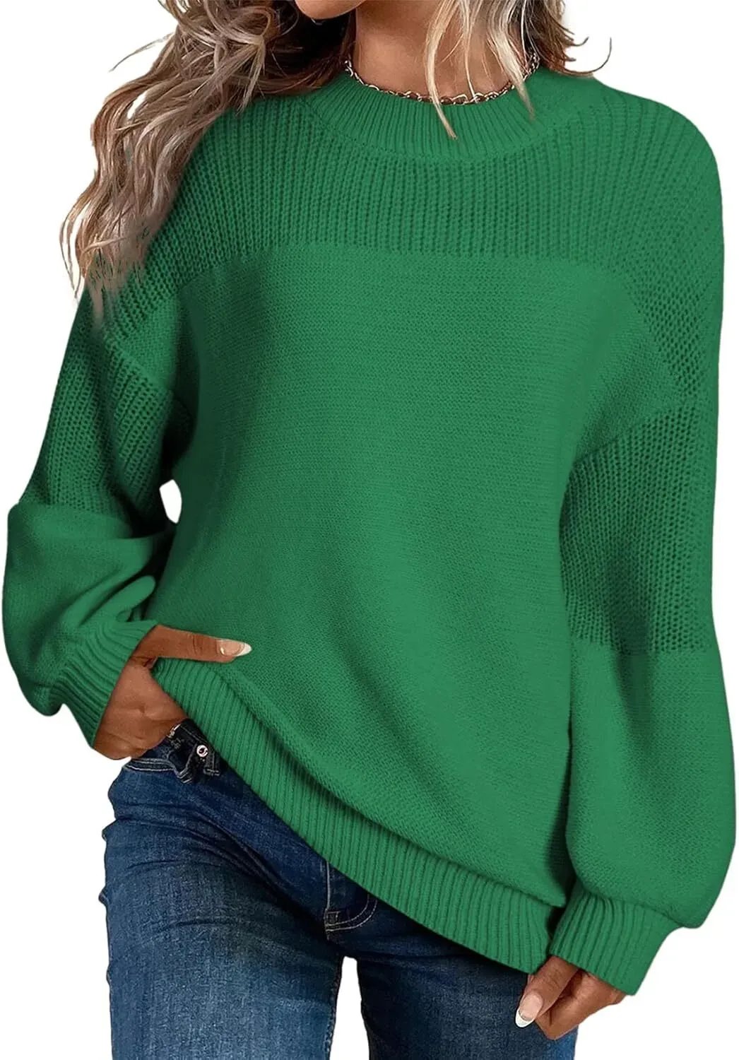 💥 BUY 2 & FREE SHIPPING!Women's Casual Long Sleeve Loose Crewneck Knit Solid Sweaters