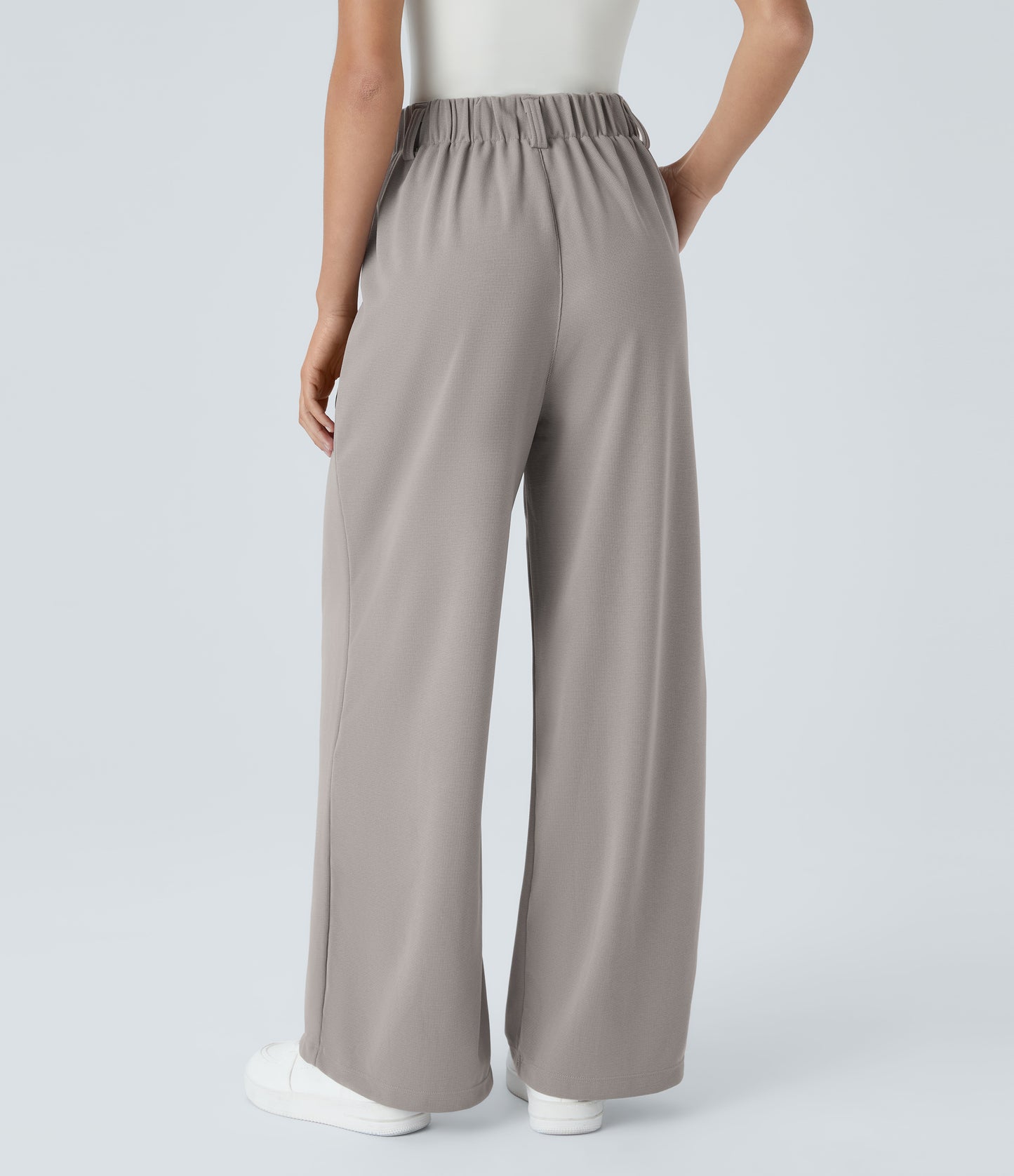 FYsuper-Women’s High Waist Wide Leg Waffle Pants — Comfort Meets Effortless Style