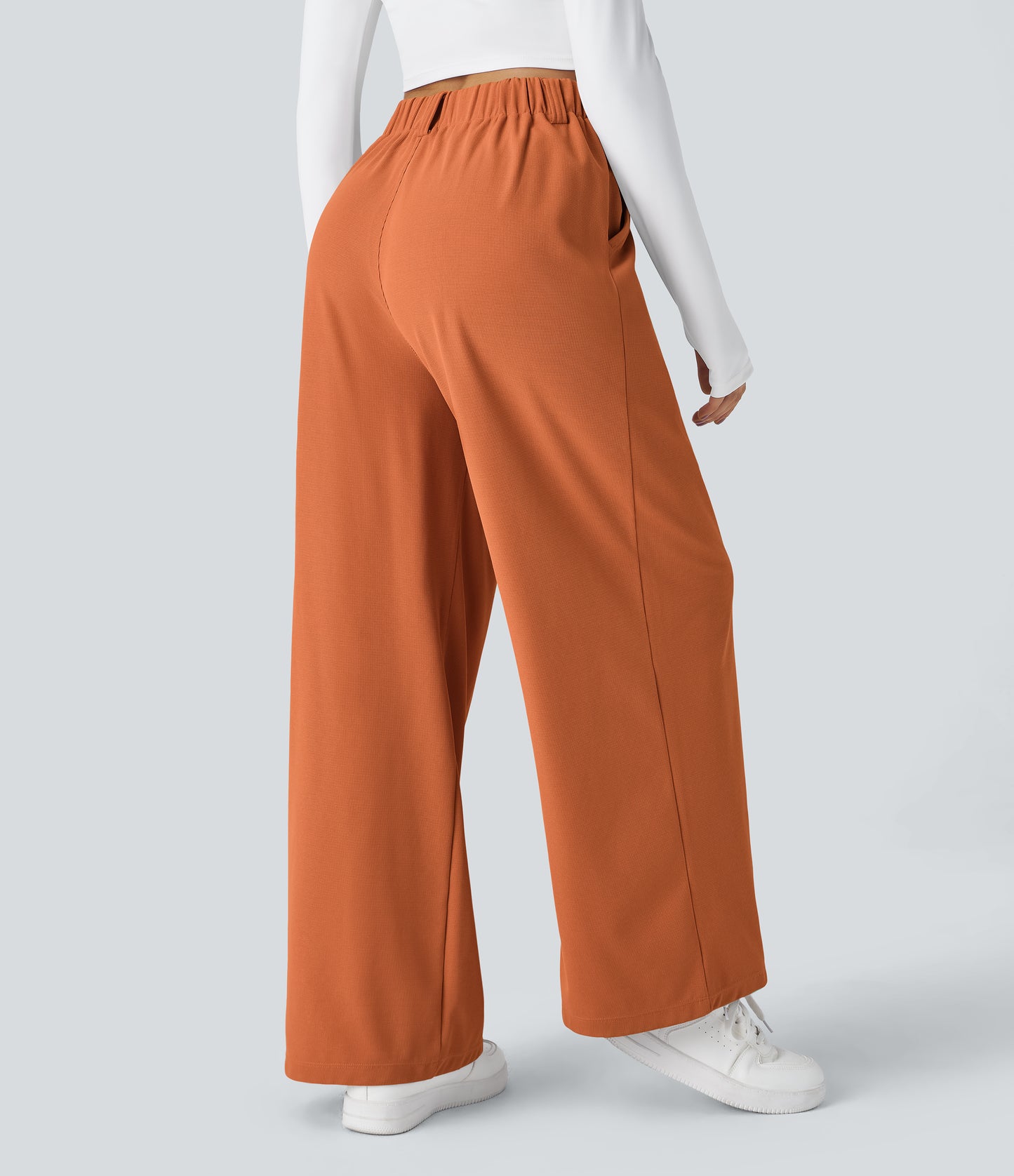 FYsuper-Women’s High Waist Wide Leg Waffle Pants — Comfort Meets Effortless Style