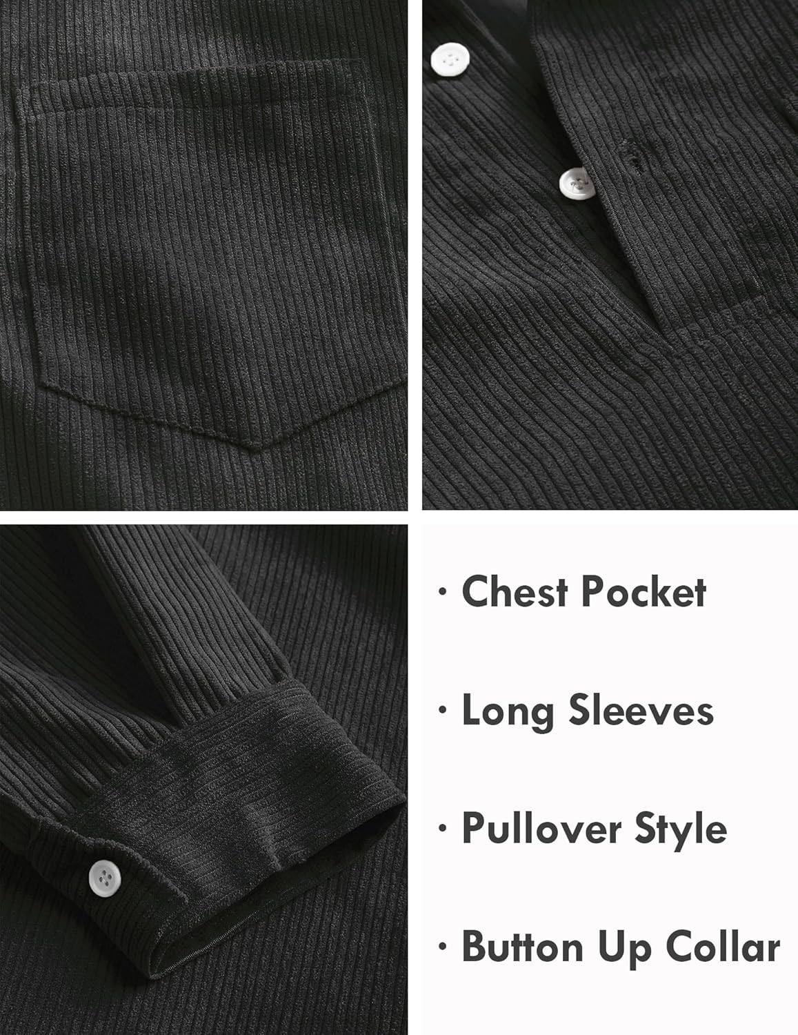 FYsuper Men’s Corduroy Shirt Pullover – Where Comfort Meets Charisma