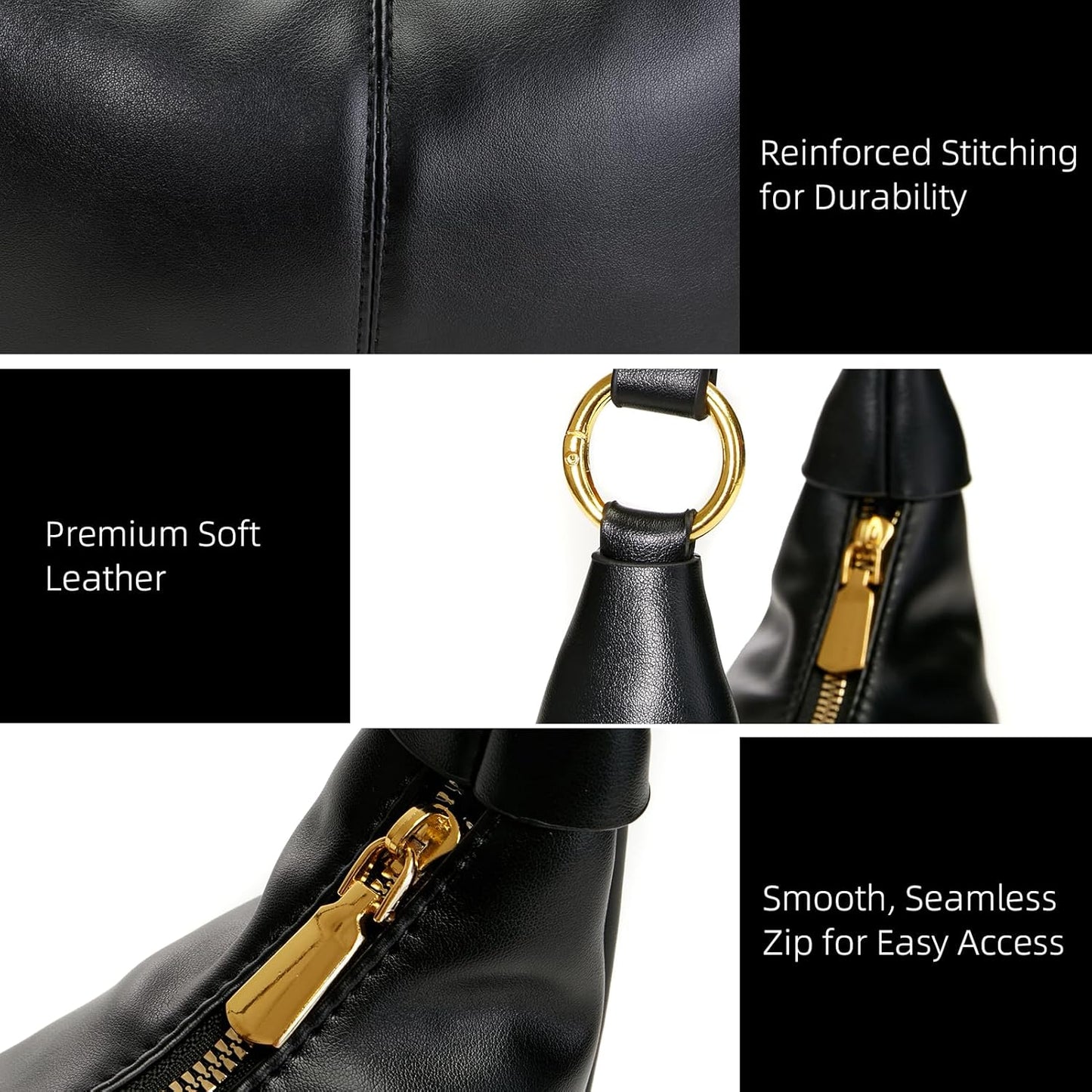 Shoulder Bags for Women Small Hobo Bags Crescent Shaped Cute Retro Tote Handbag Mini Clutch Purse with Zipper Closure