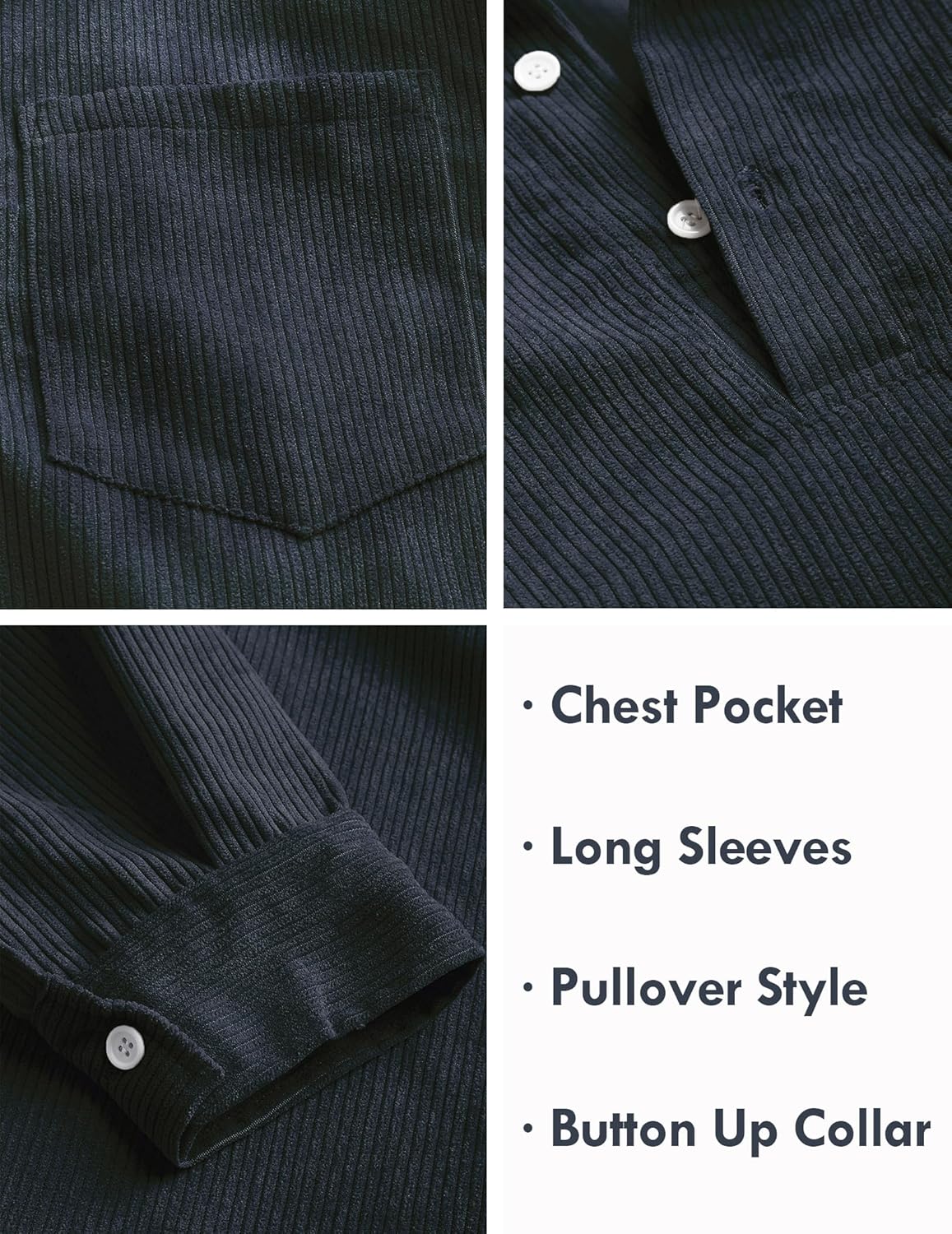 FYsuper Men’s Corduroy Shirt Pullover – Where Comfort Meets Charisma