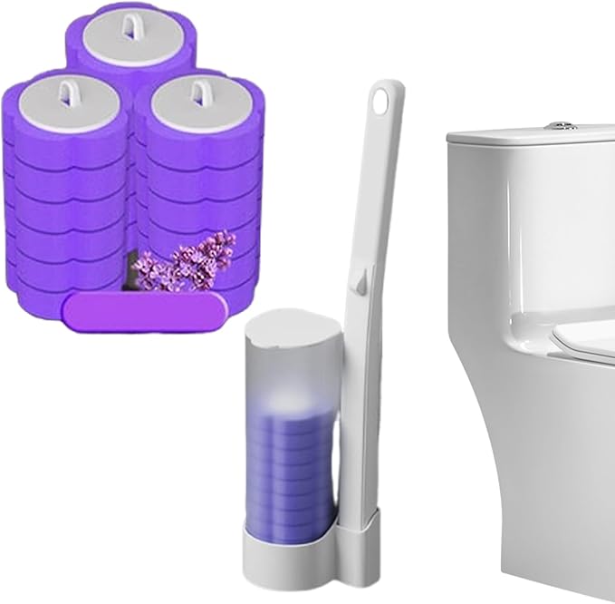 Disposable Toilet Cleaning System: Toilet Brush & Holder Kit with 18PCS Pre-Soaked Cleaner