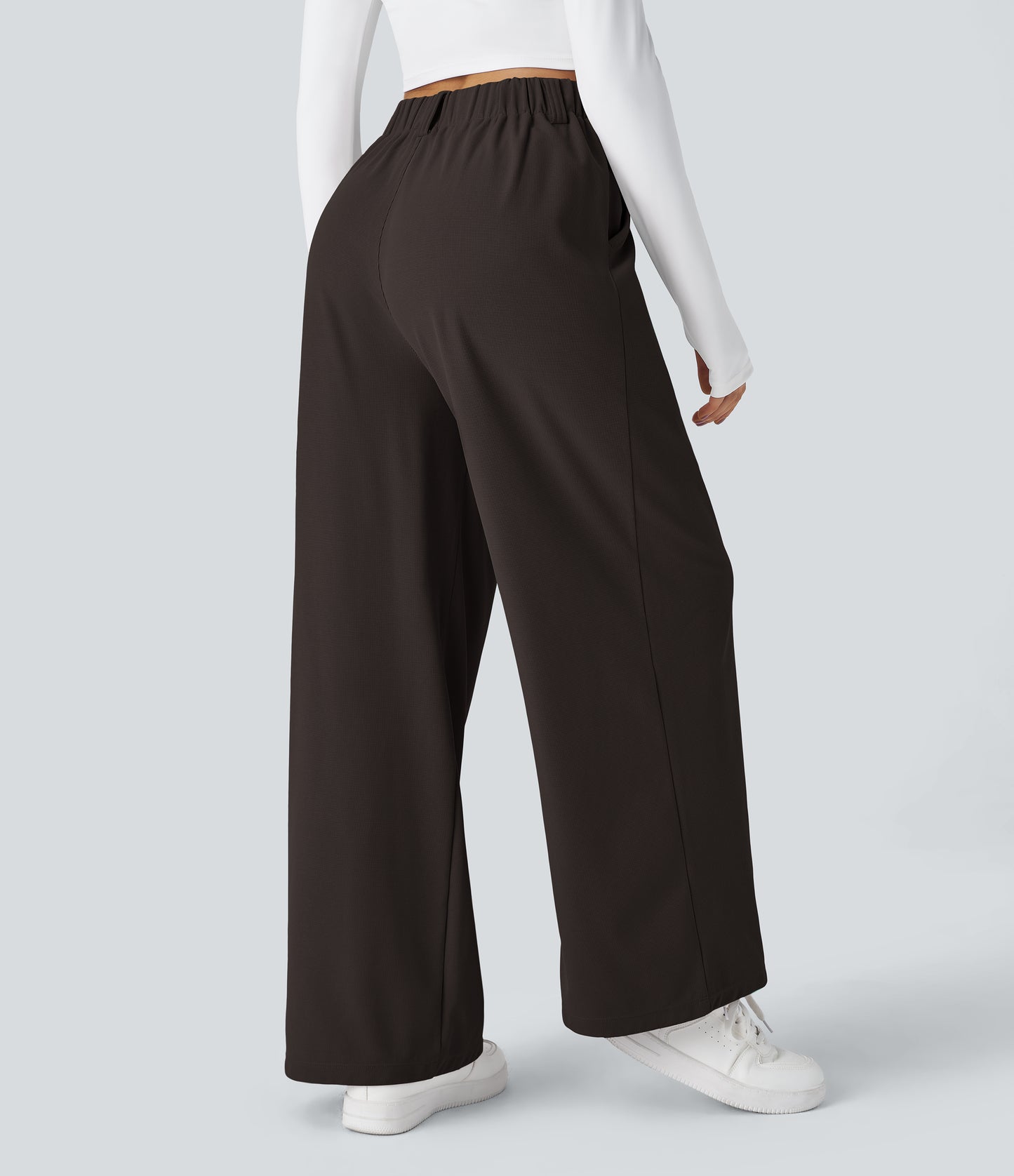 FYsuper-Women’s High Waist Wide Leg Waffle Pants — Comfort Meets Effortless Style