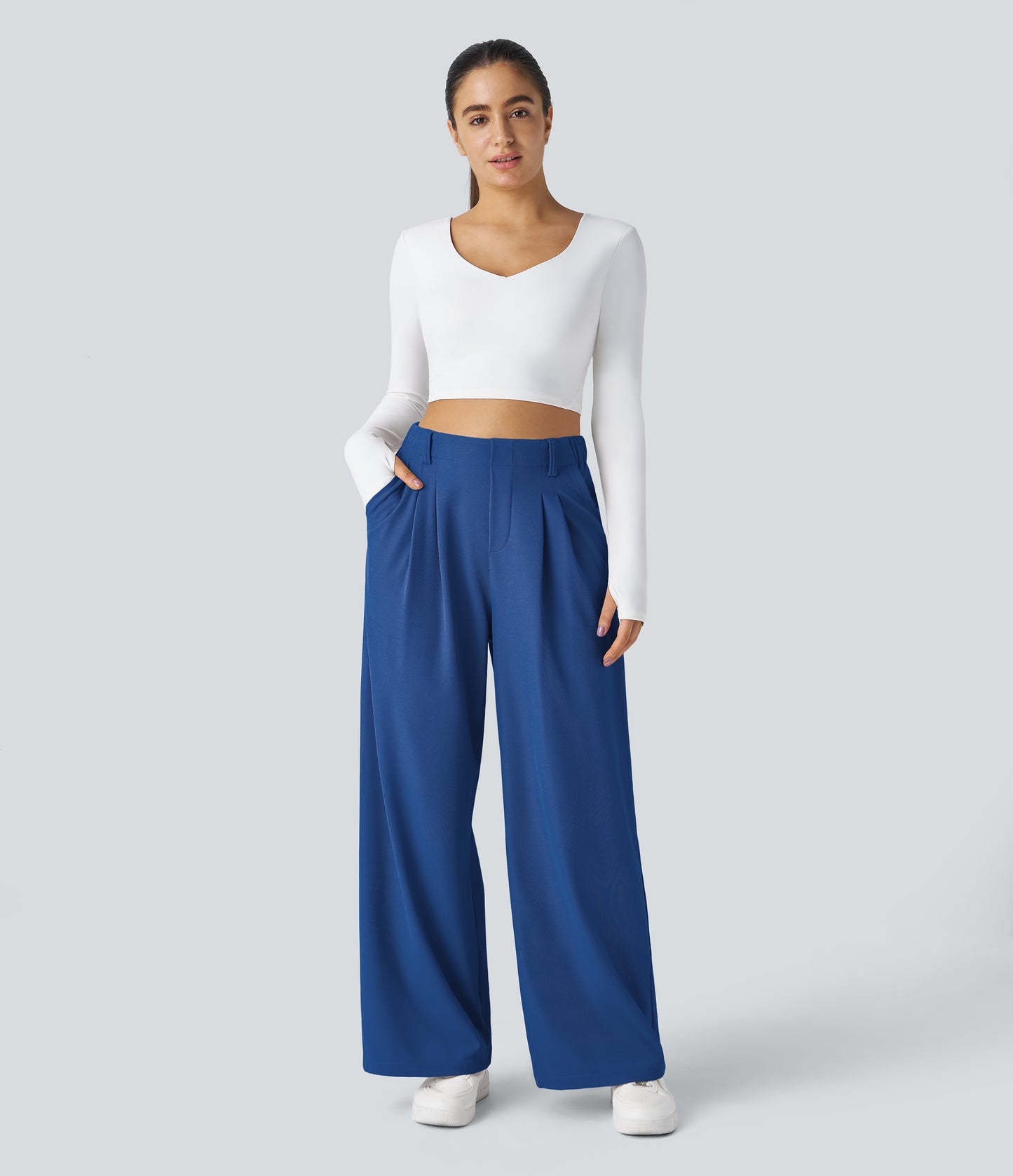 FYsuper-Women’s High Waist Wide Leg Waffle Pants — Comfort Meets Effortless Style