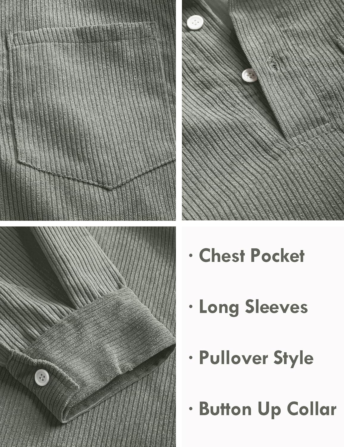 FYsuper Men’s Corduroy Shirt Pullover – Where Comfort Meets Charisma