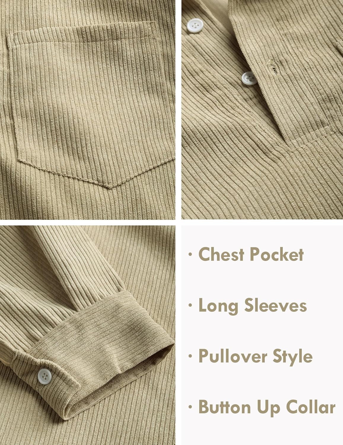 FYsuper Men’s Corduroy Shirt Pullover – Where Comfort Meets Charisma
